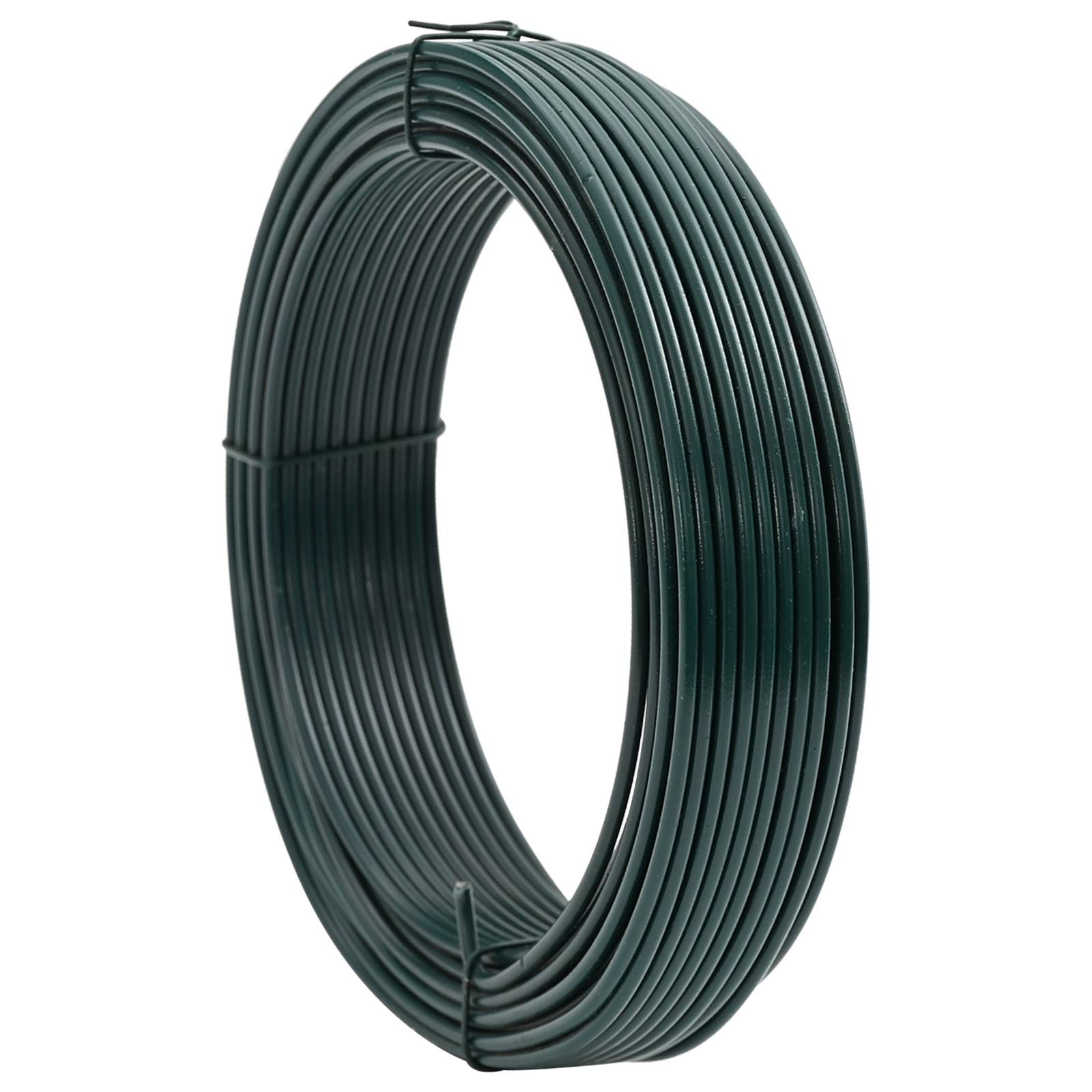 vidaXL Zaunbindedraht Grün 25 m PVC-beschichteter Stahl