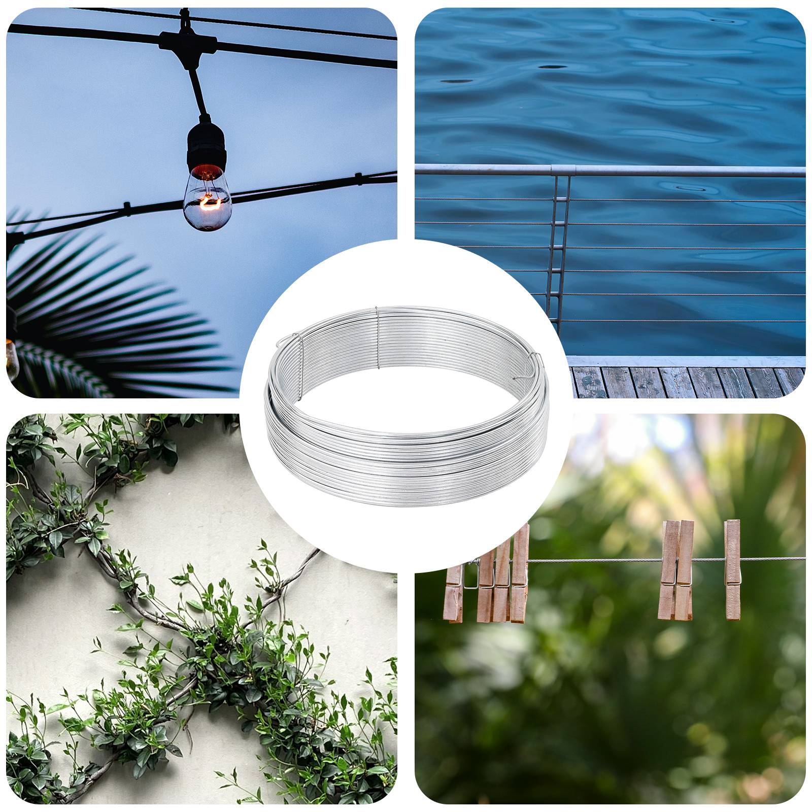 vidaXL Zaunbindedraht Silber 80 m Heißgetauchter verzinkter Stahl