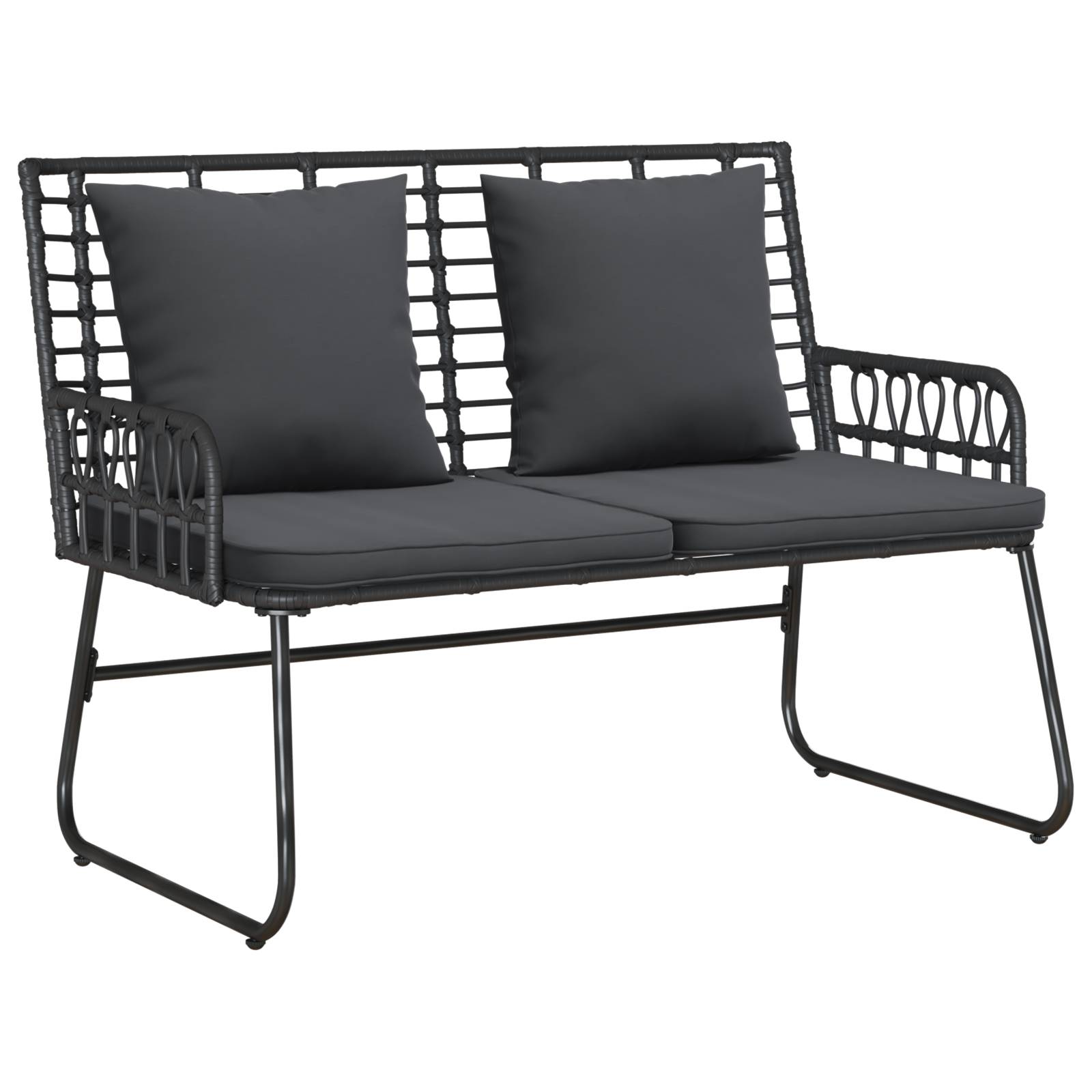 vidaXL Garten Essgruppe 3 pcs Schwarz, Anthrazit 113 x 69 x 83 cm