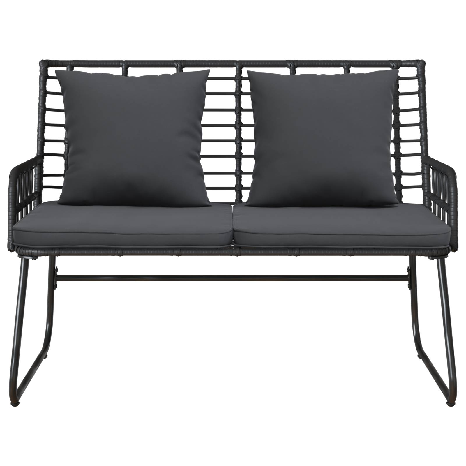vidaXL Gartenbank mit Kissen Schwarz, Anthrazit 113 x 69 x 83 cm