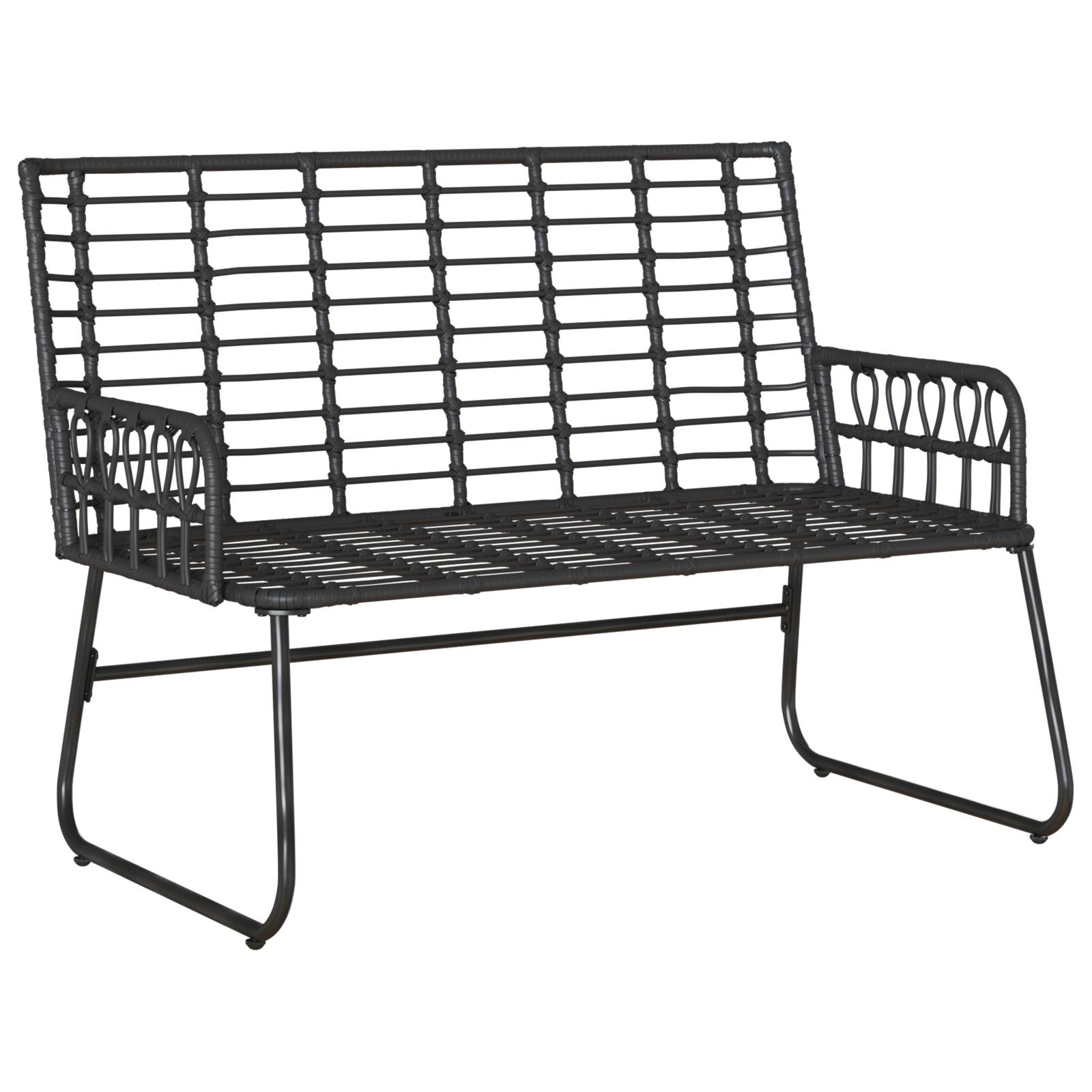 vidaXL Gartenbank mit Kissen Schwarz, Anthrazit 113 x 69 x 83 cm