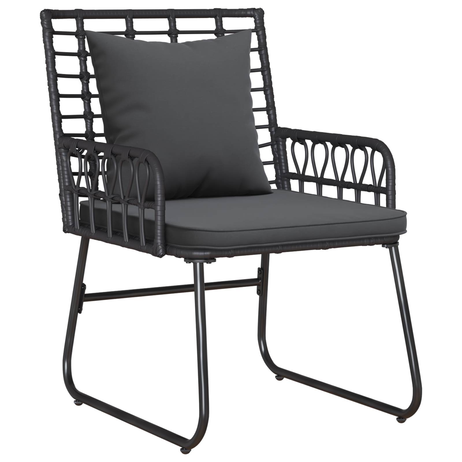 vidaXL Garten Essgruppe 3 pcs Schwarz, Anthrazit 113 x 69 x 83 cm