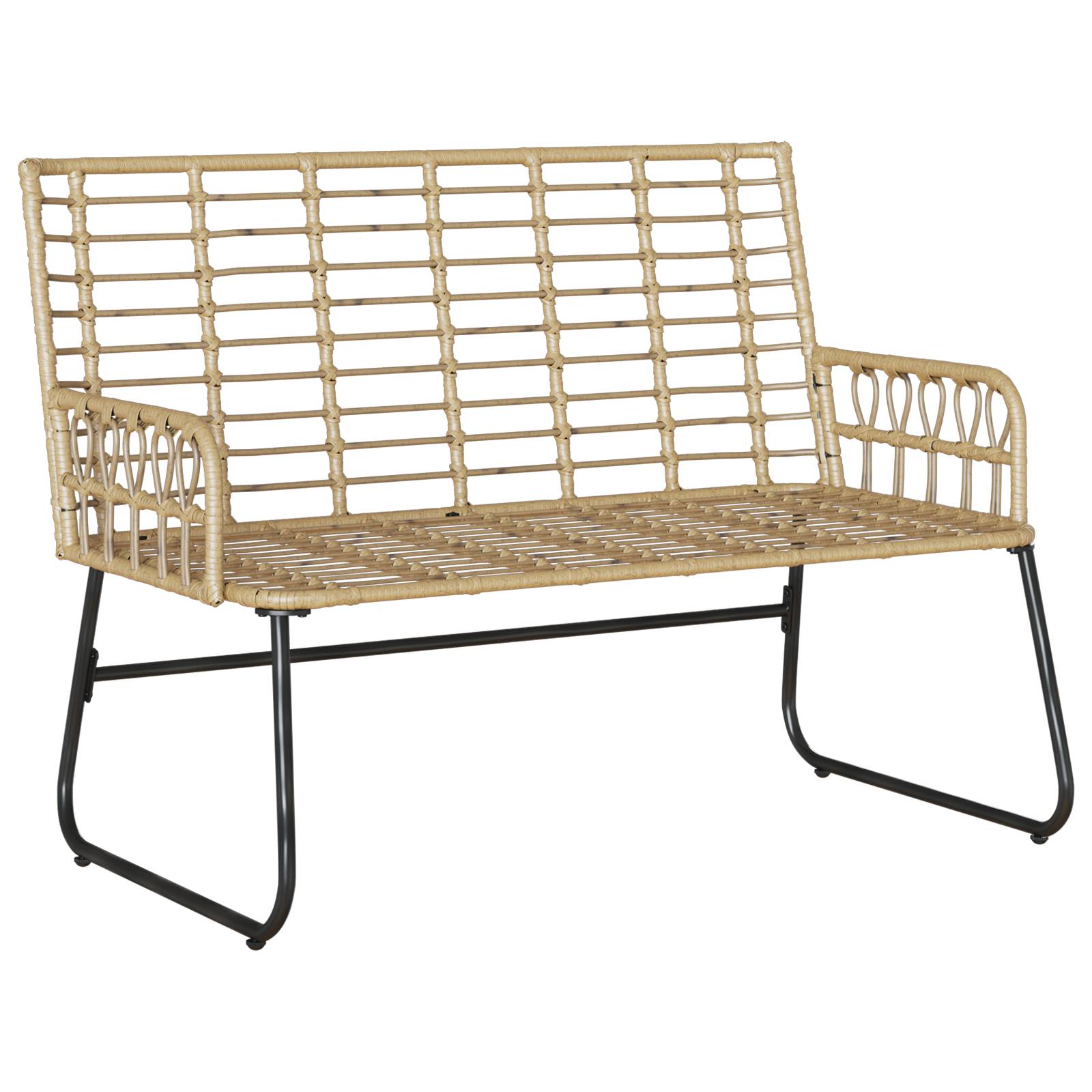 vidaXL Gartenbank mit Kissen Schwarz, Anthrazit 113 x 69 x 83 cm