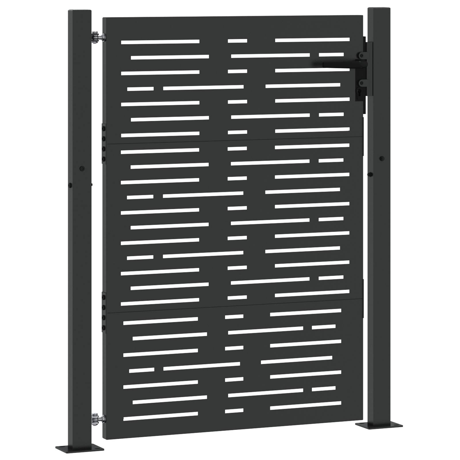 vidaXL Gartentor Schwarz 105 x 150 cm Pulverbeschichteter Stahl