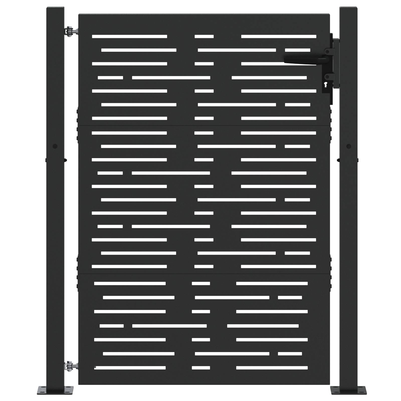 vidaXL Gartentor Schwarz 105 x 150 cm Pulverbeschichteter Stahl