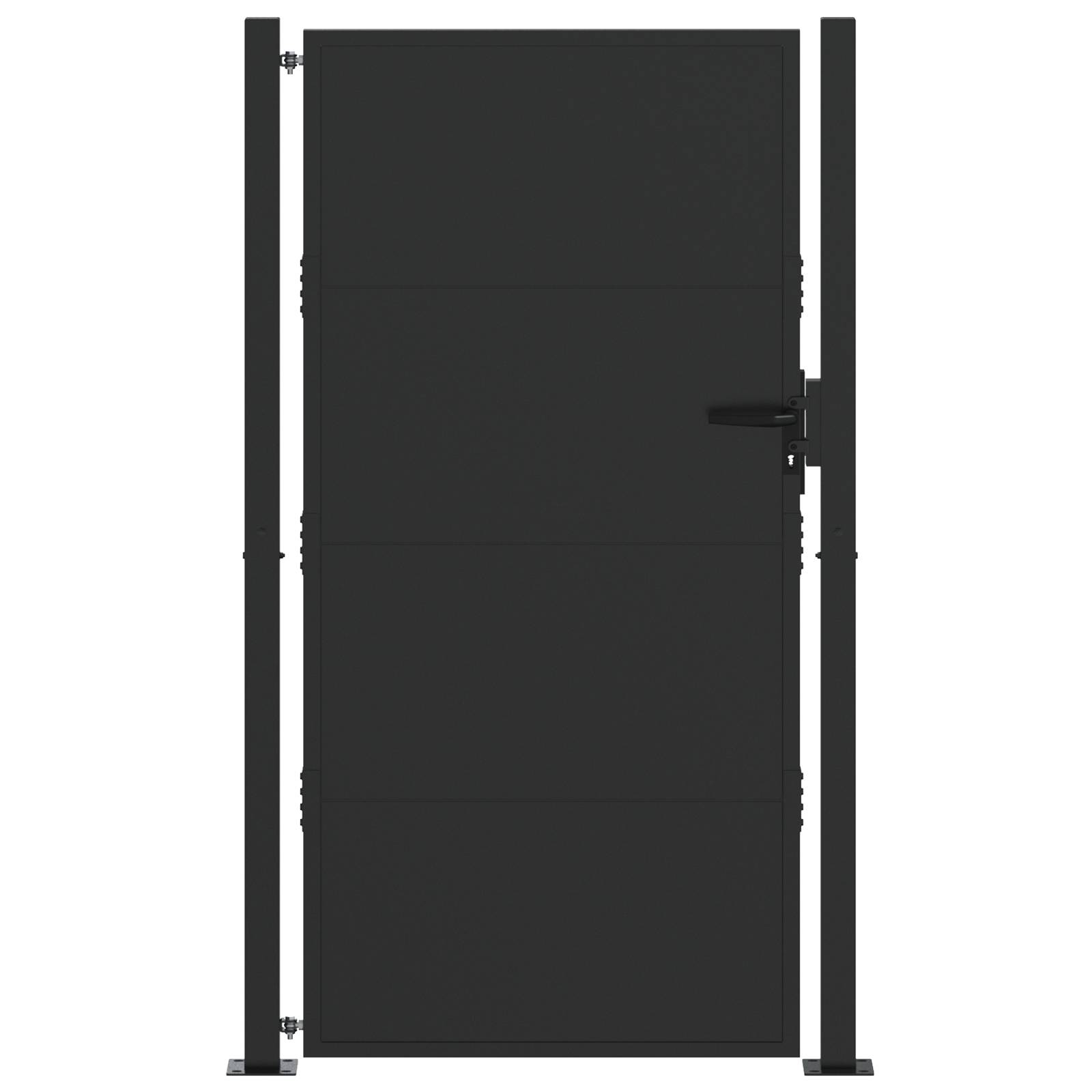 vidaXL Gartentor Schwarz 100 x 175 cm Pulverbeschichteter Stahl