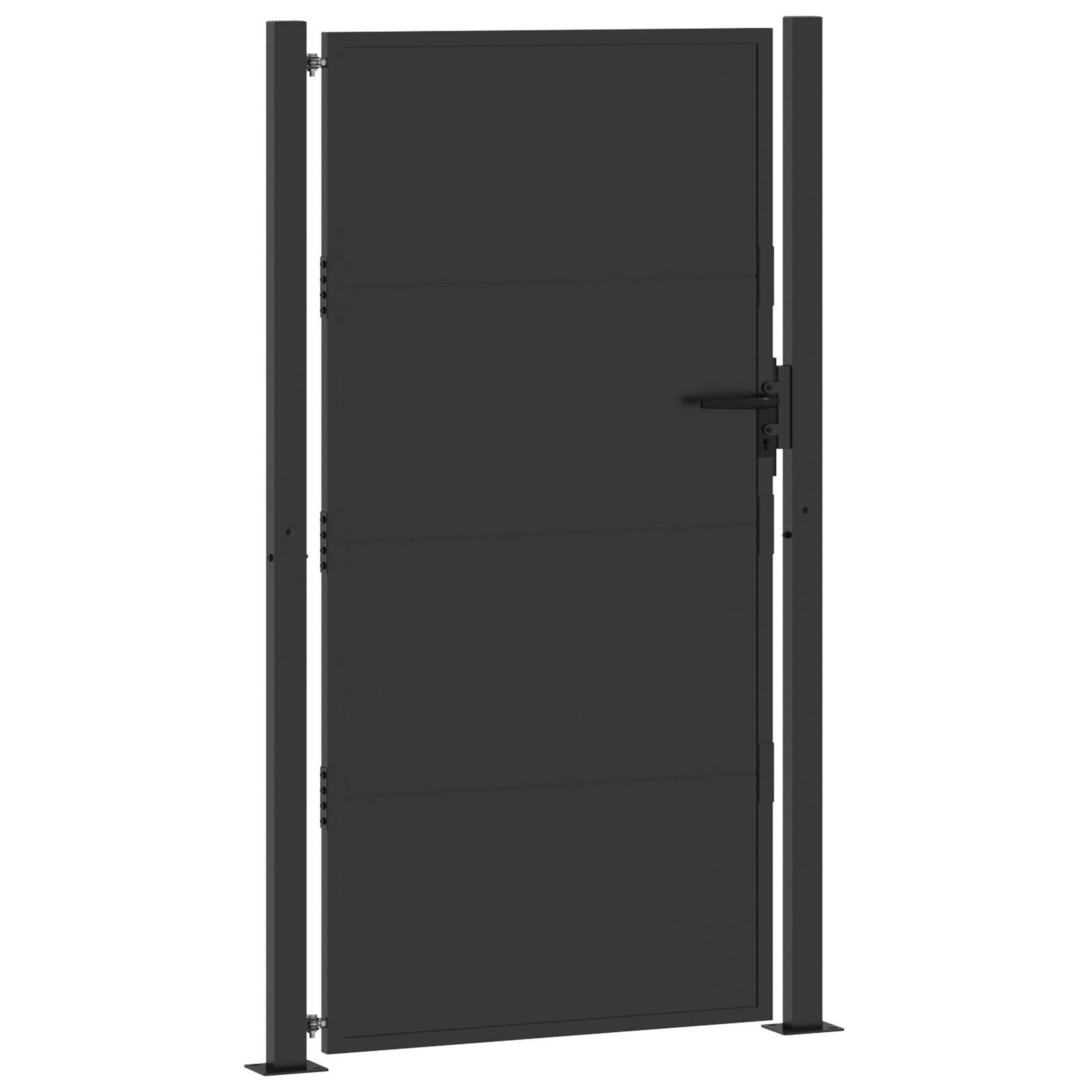 vidaXL Gartentor Schwarz 100 x 175 cm Pulverbeschichteter Stahl