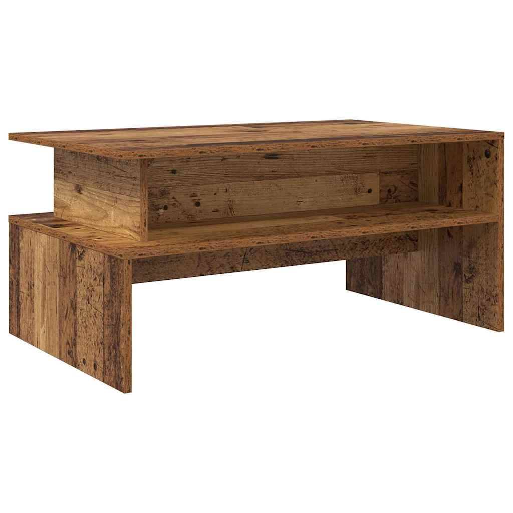 vidaXL Couchtisch mit Regal Sonstiges mit Speicher Altholz 90 x 55 x 42,5 cm Holzwerkstoff