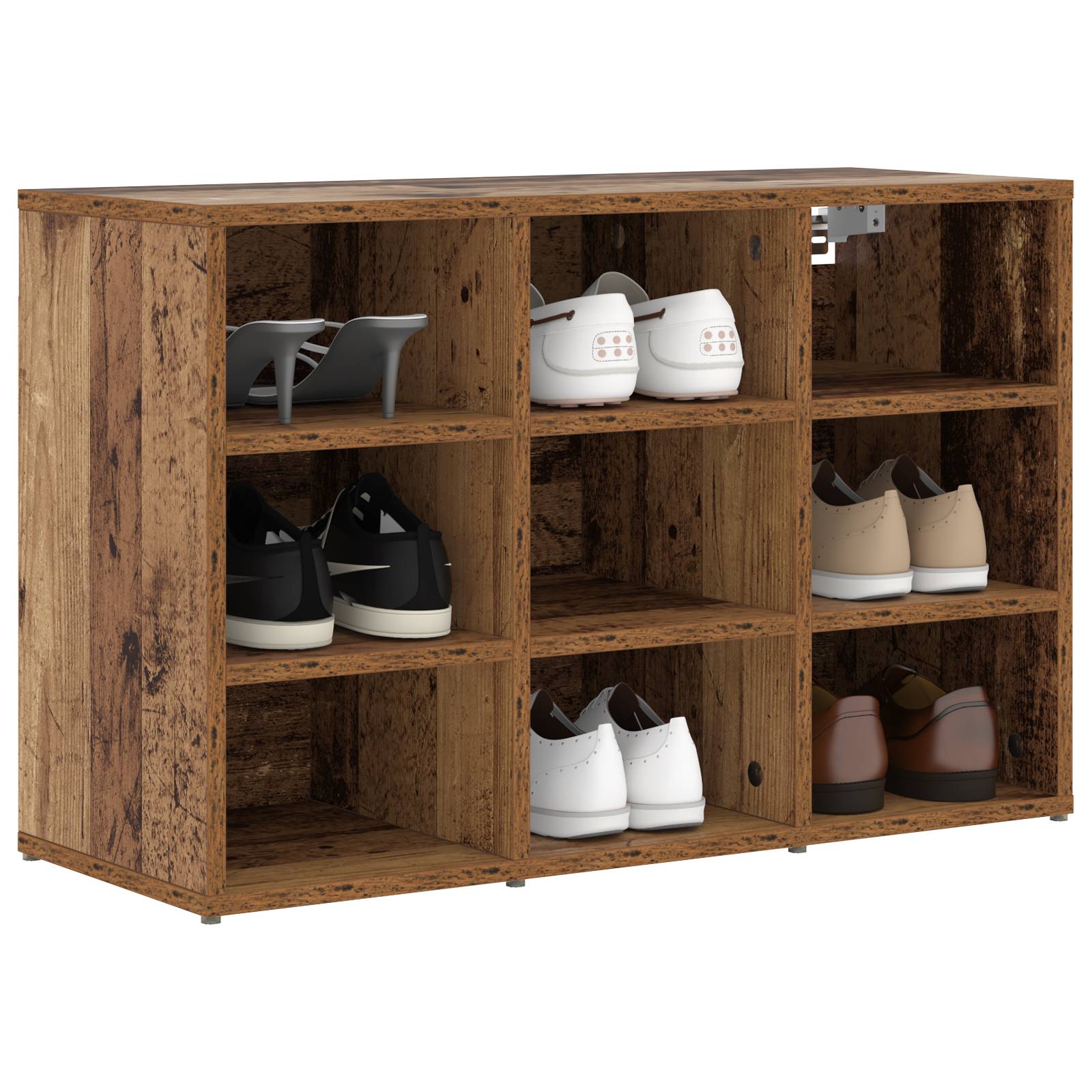 vidaXL Schuhschrank Altes Holz 52,5 x 30 x 50 cm Holzwerkstoff