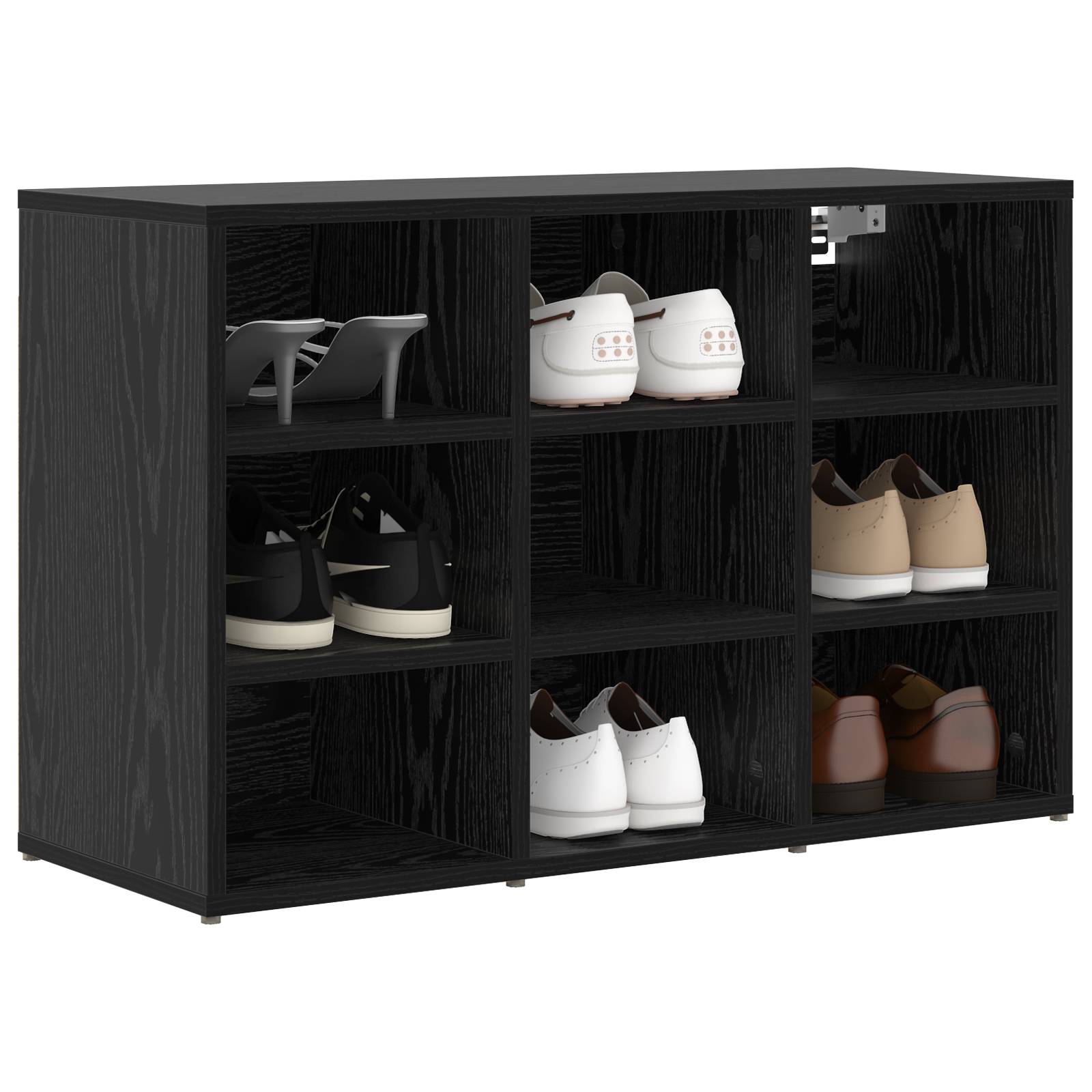 vidaXL Schuhschrank Schwarz Eiche 52,5 x 30 x 50 cm Holzwerkstoff
