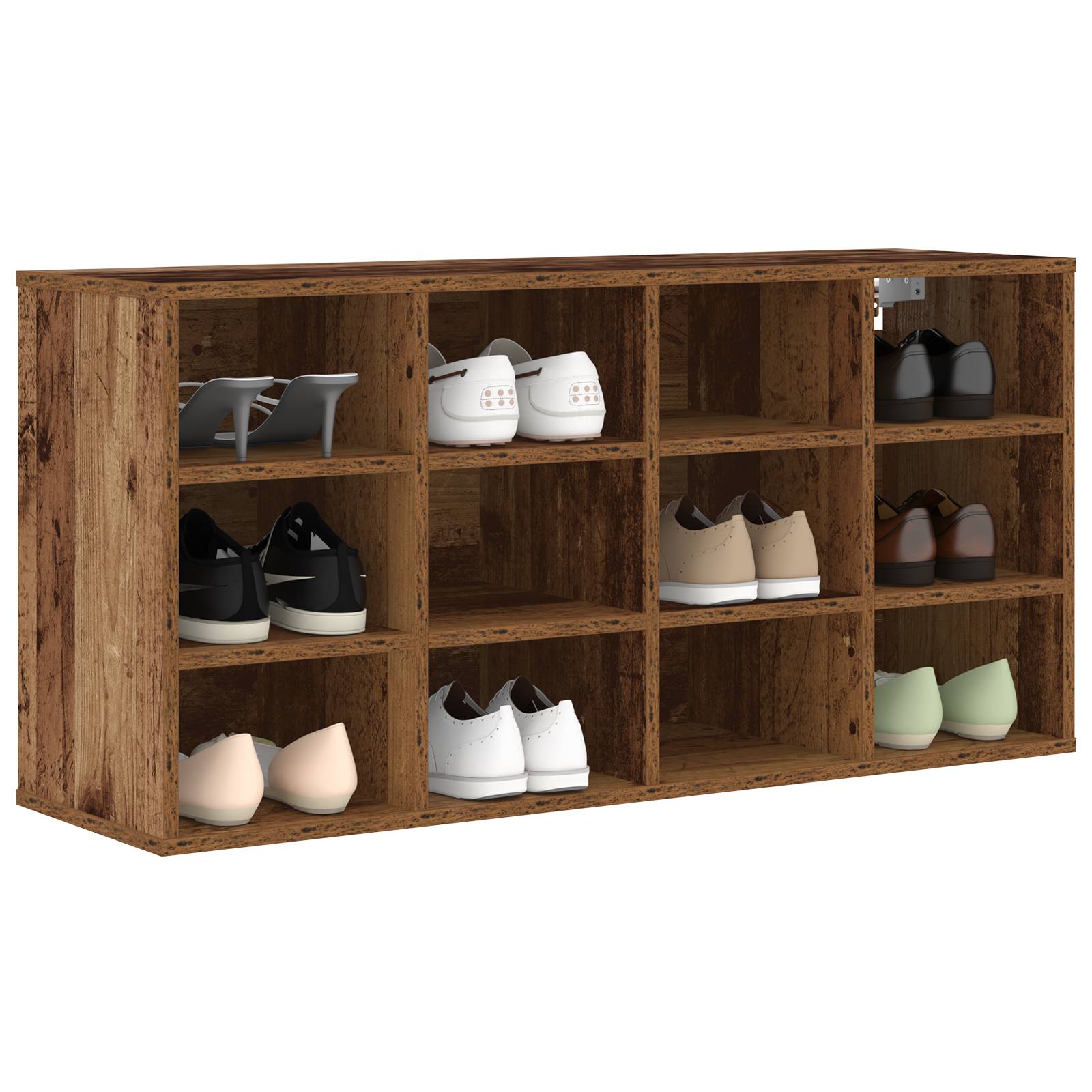 vidaXL Schuhschrank Altes Holz 52,5 x 30 x 50 cm Holzwerkstoff