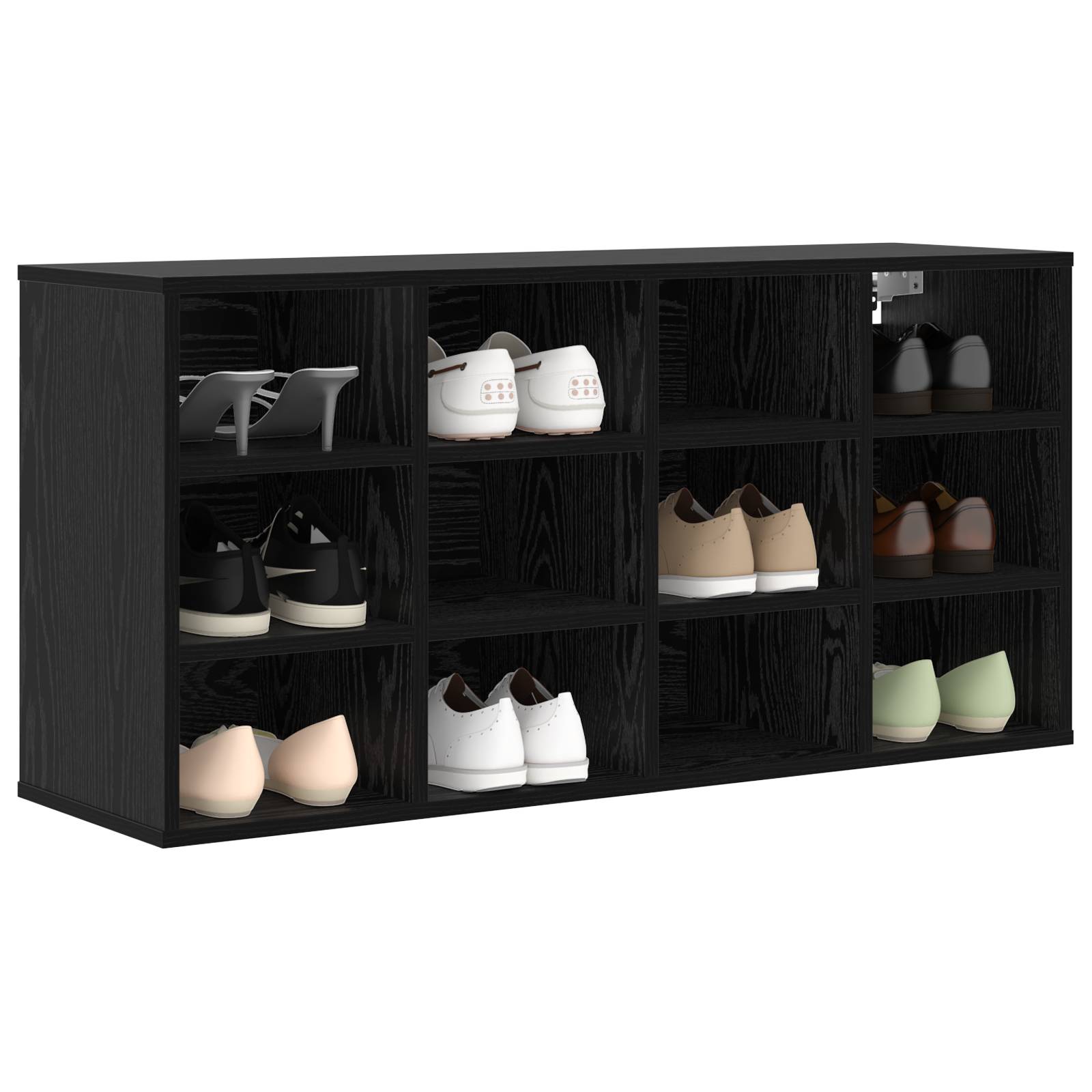 vidaXL Schuhschrank Schwarz Eiche 52,5 x 30 x 50 cm Holzwerkstoff