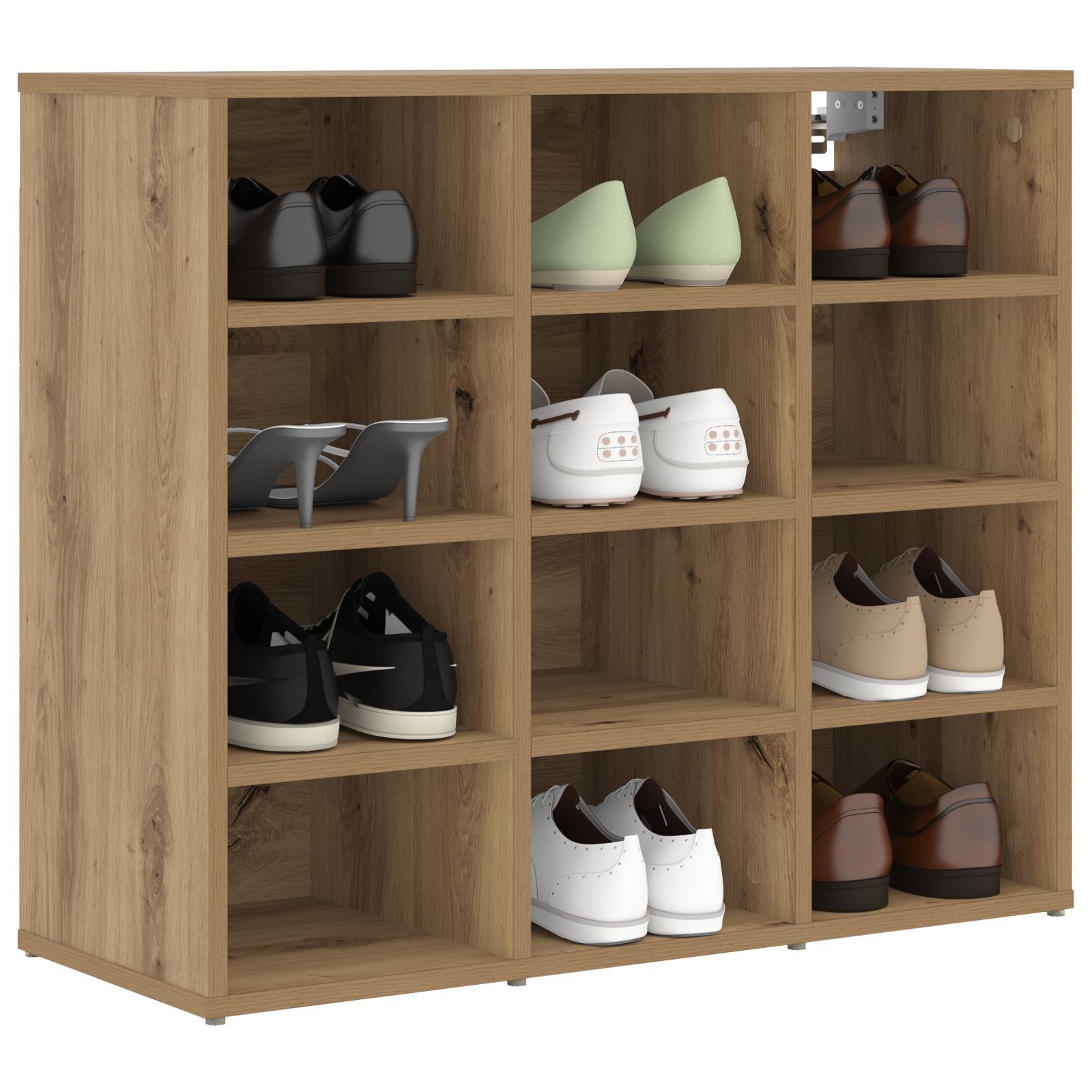 vidaXL Schuhschrank mit Regal mit Speicher Handwerklich gefertigter Eichenholz