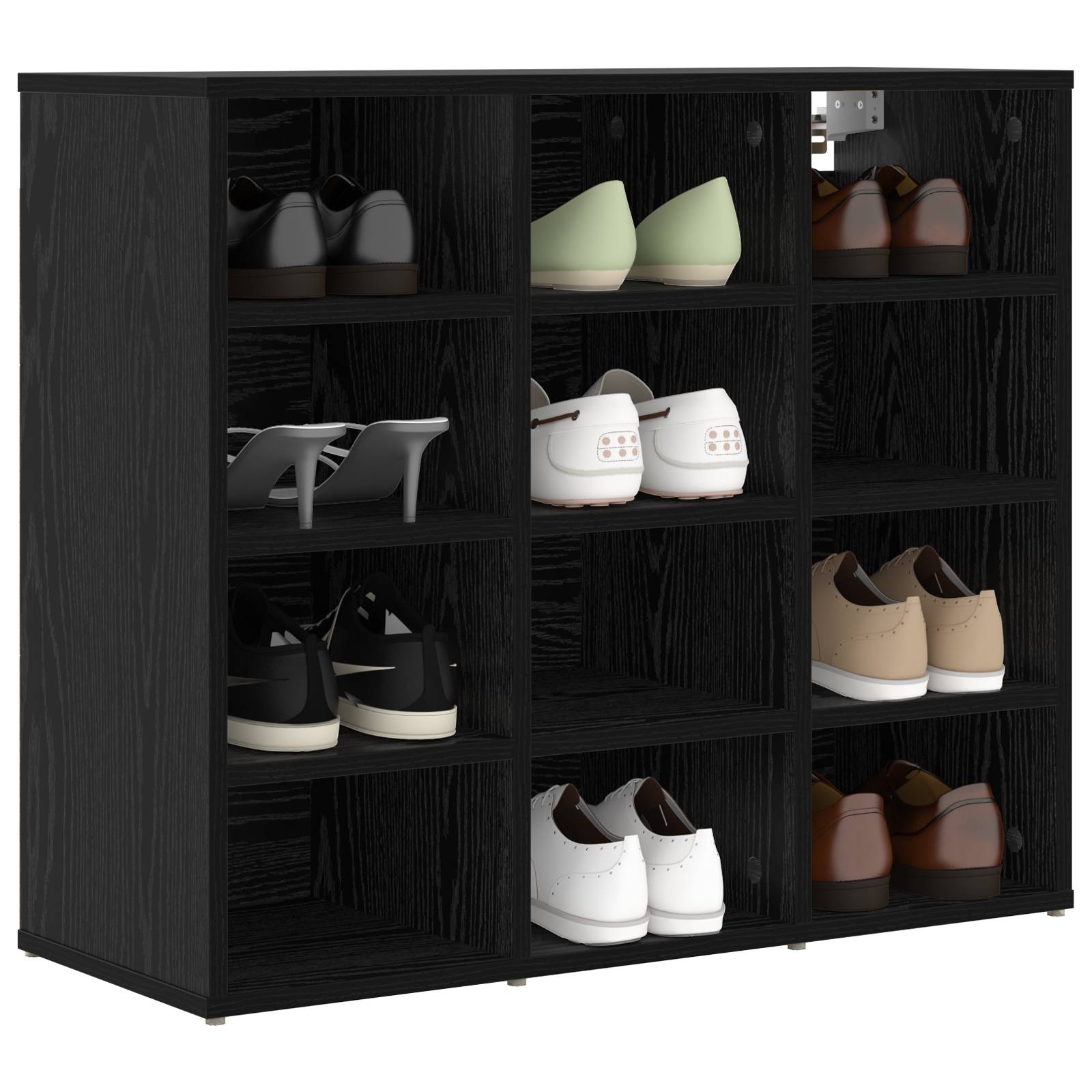 vidaXL Schuhschrank Schwarz Eiche 52,5 x 30 x 50 cm Holzwerkstoff