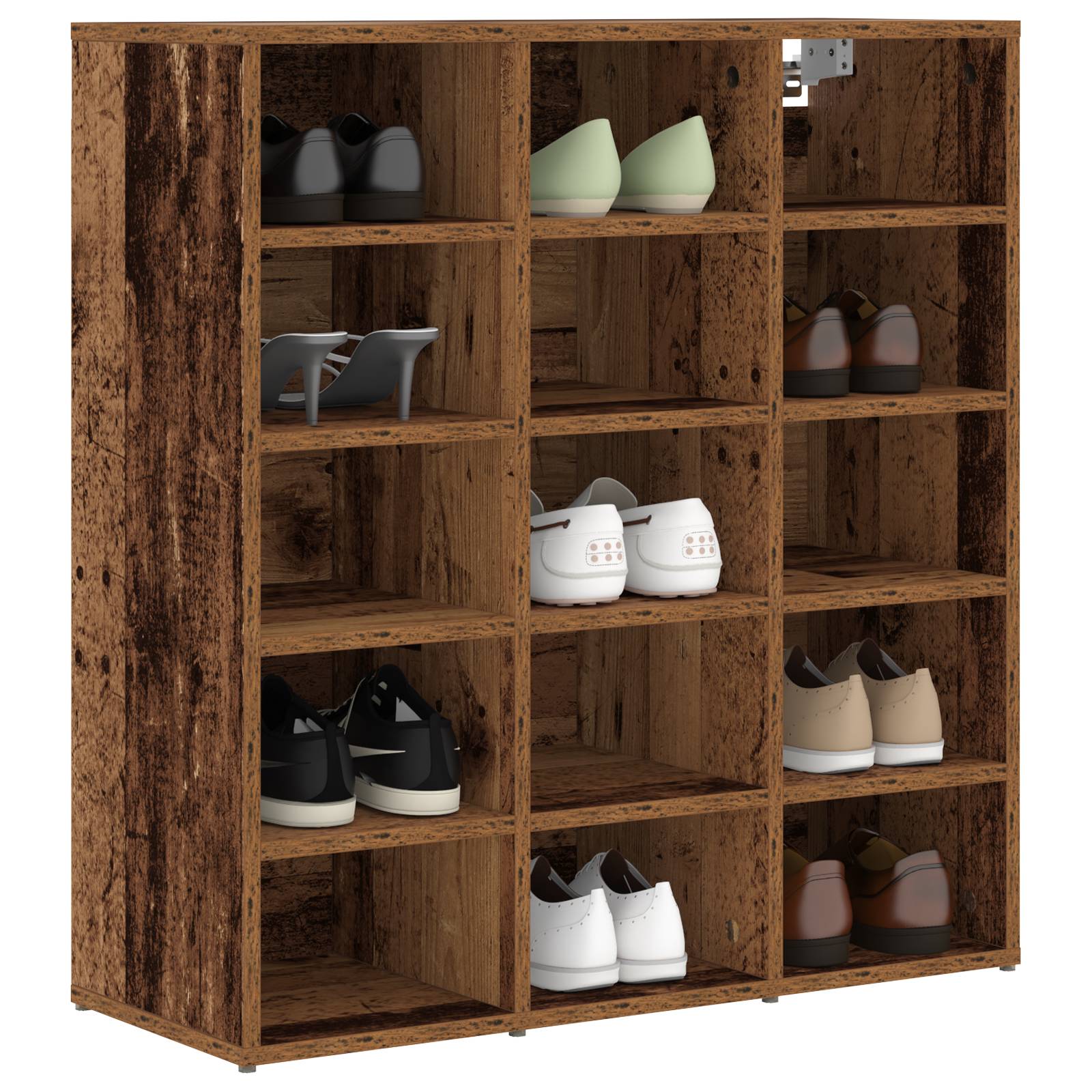 vidaXL Schuhschrank Altes Holz 52,5 x 30 x 50 cm Holzwerkstoff