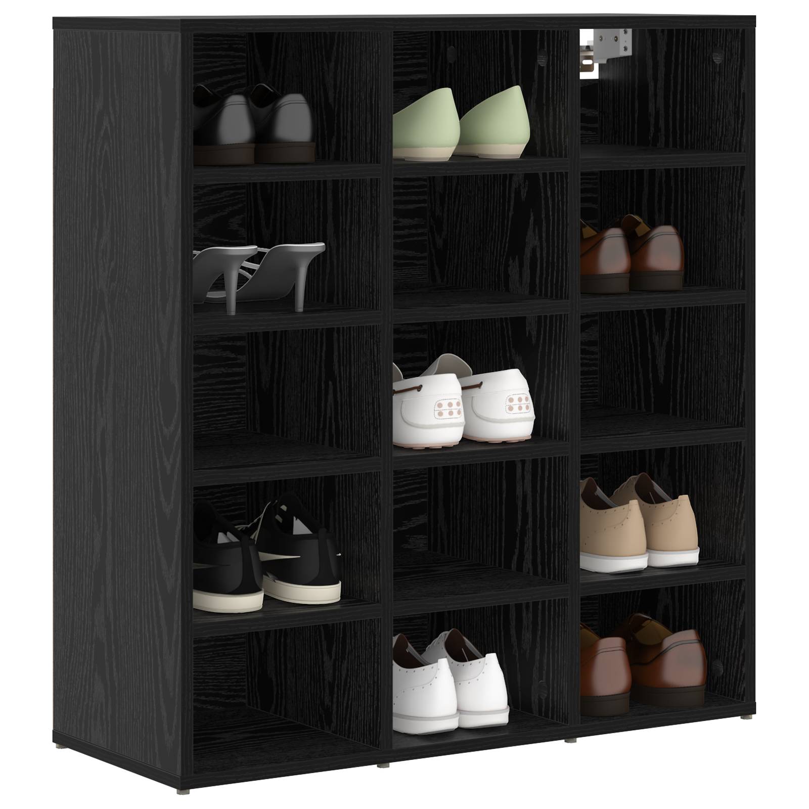 vidaXL Schuhschrank Schwarz Eiche 52,5 x 30 x 50 cm Holzwerkstoff