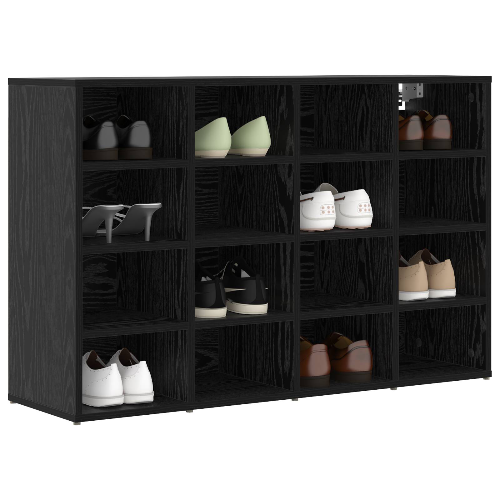 vidaXL Schuhschrank Schwarz Eiche 52,5 x 30 x 50 cm Holzwerkstoff