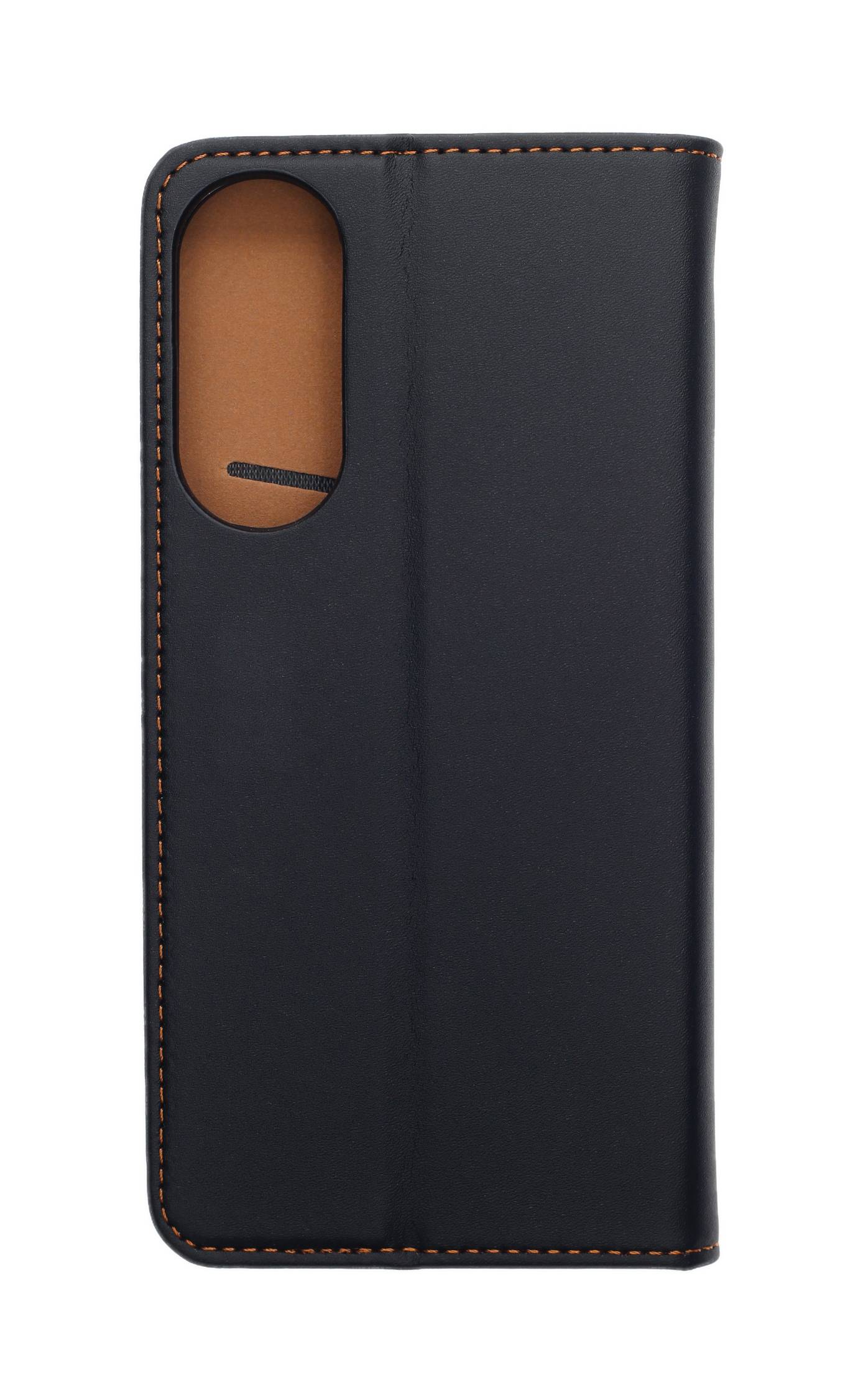 Echt Leder Bookcover Schwarz für Samsung Galaxy S25 Edge - Handytasche mit Kartenfach und Standfunktion
