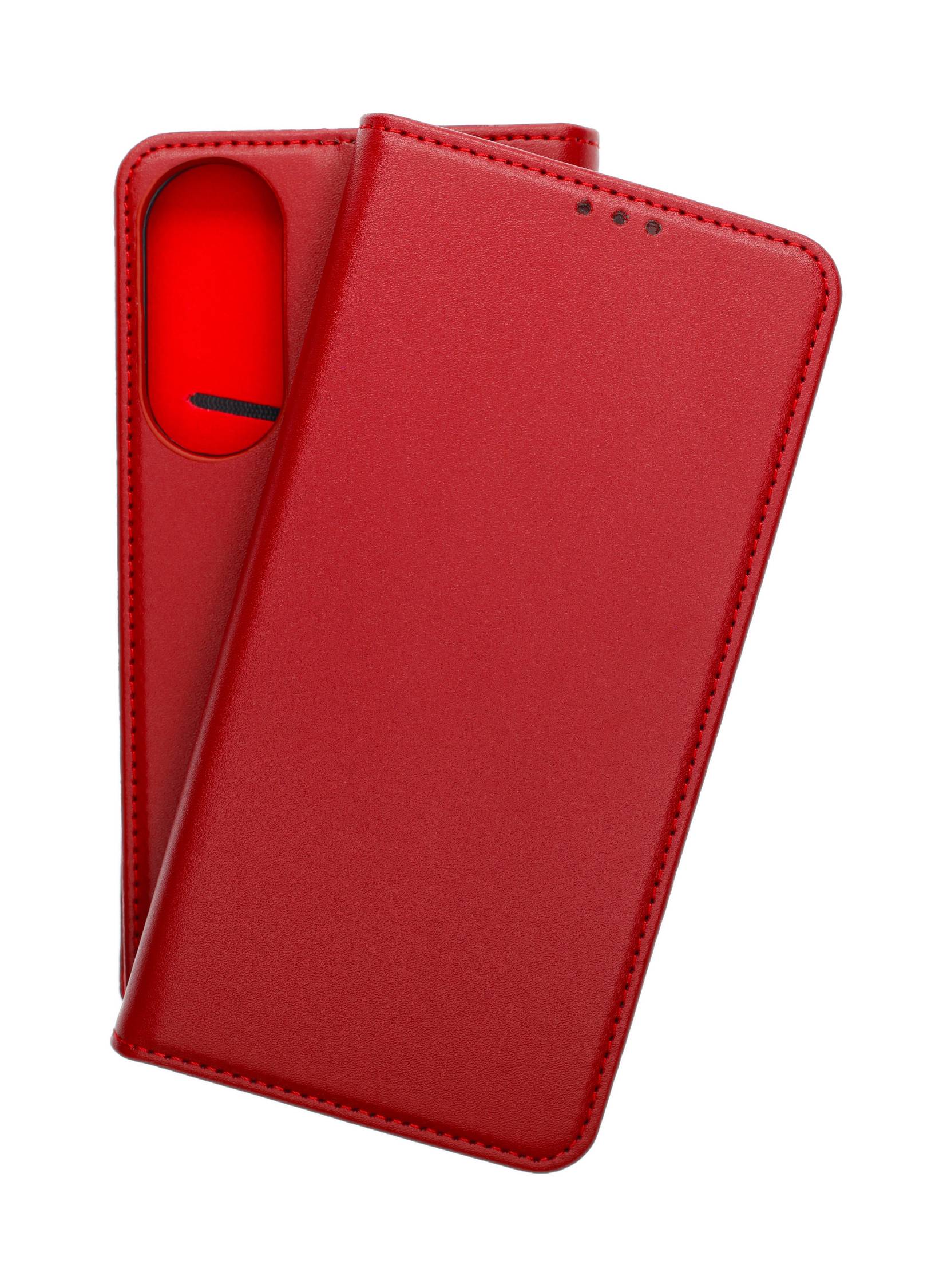 Echt Leder Bookcover Weinrot für Samsung Galaxy S25 Edge - Handytasche mit Kartenfach und Standfunktion