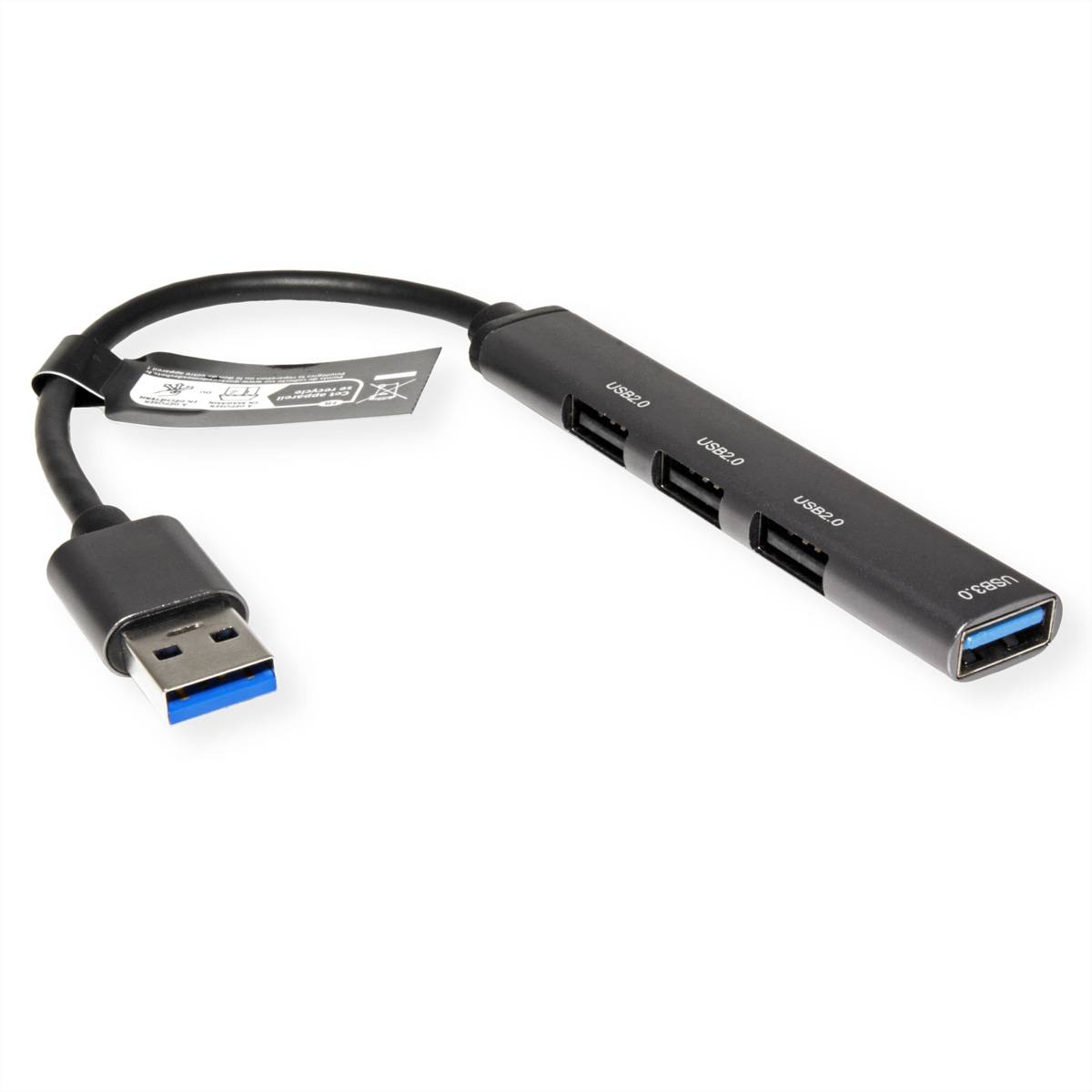 STANDARD USB 3.0 Hub, USB-A Anschluss, 4x USB-A Ports (3x USB 2.0 + 1x USB 3.2 Gen1)