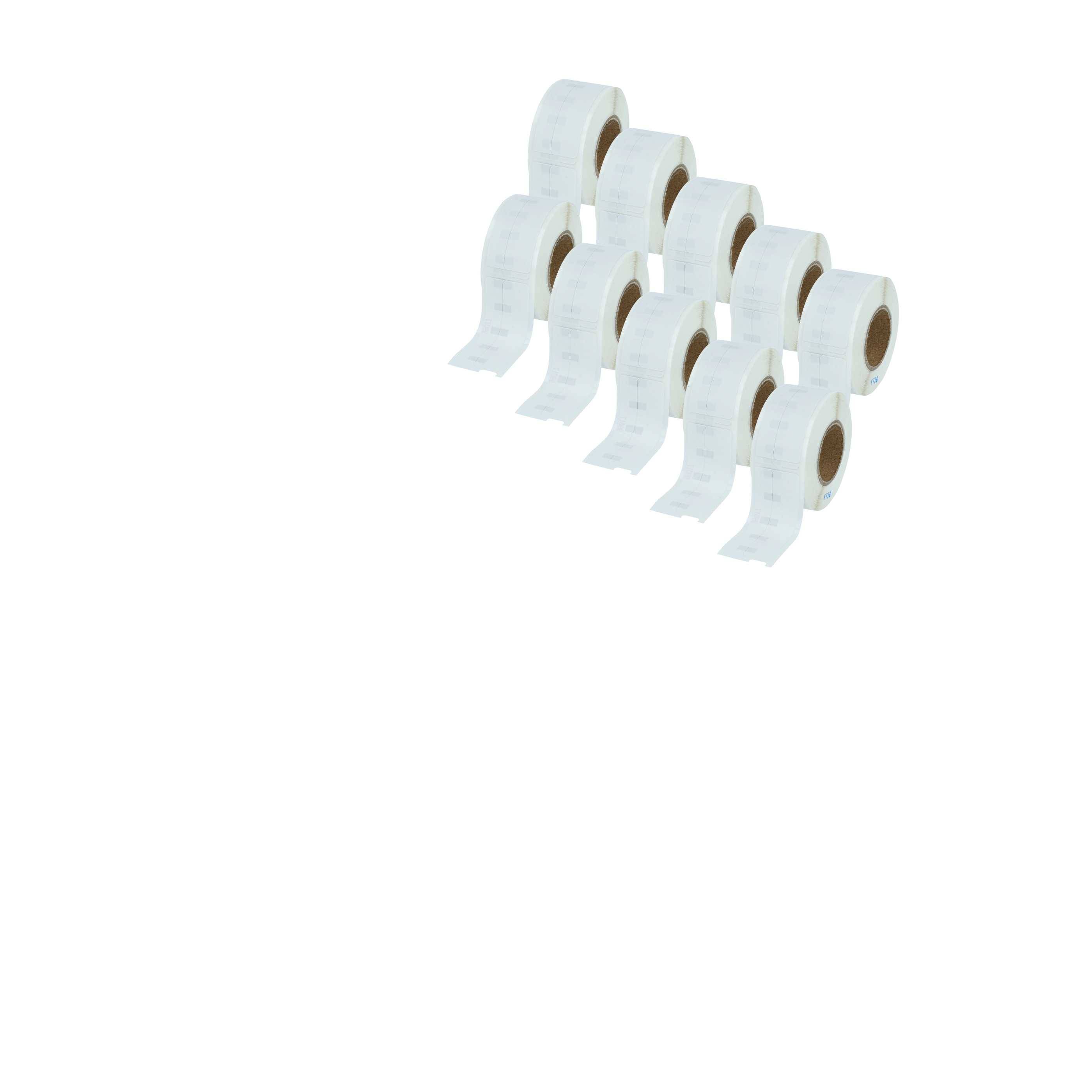 vhbw 10x Etiketten-Rolle 12mm x 50mm (220 Etiketten) kompatibel mit Dymo LabelWriter 310, 310 II, 320, 330, 320 II Etiketten-Drucker Weiß