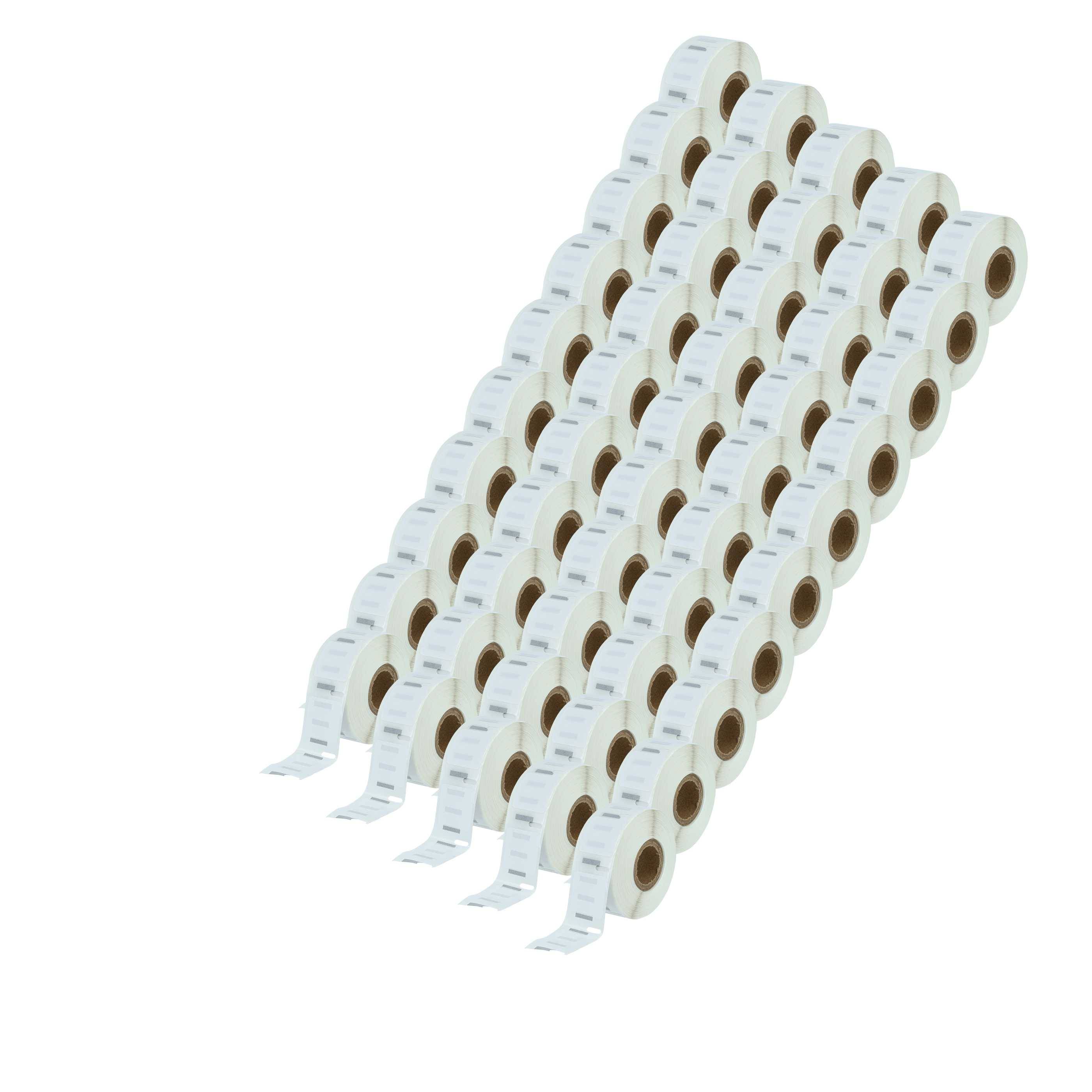 vhbw 50x Etiketten-Rolle 25mm x 25mm (750 Etiketten) Ersatz für Dymo S0929120 für Etiketten-Drucker Weiß