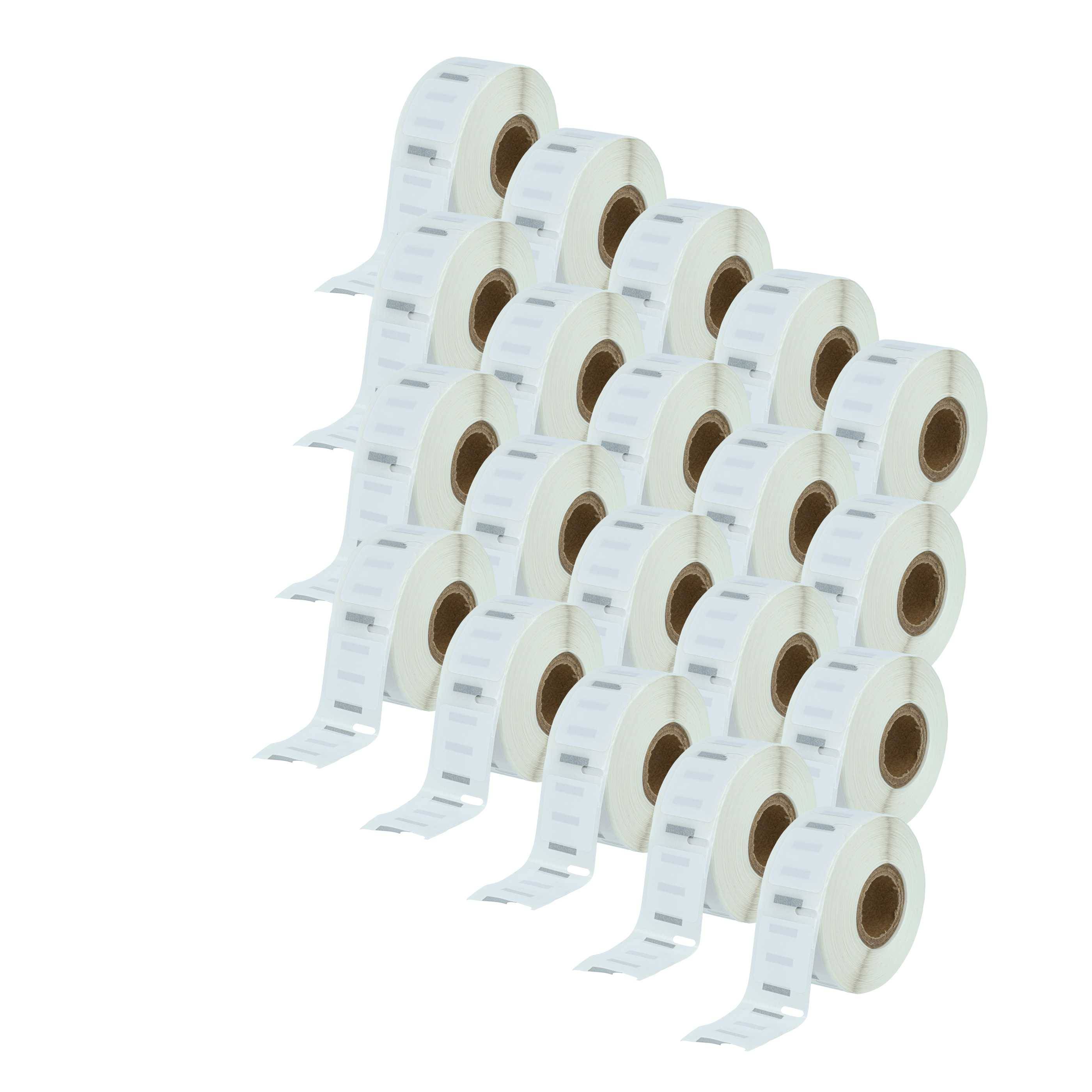 vhbw 20x Etiketten-Rolle 25mm x 25mm (750 Etiketten) kompatibel mit Dymo LabelWriter 330 Turbo, 400 Turbo, 400 Etiketten-Drucker Weiß