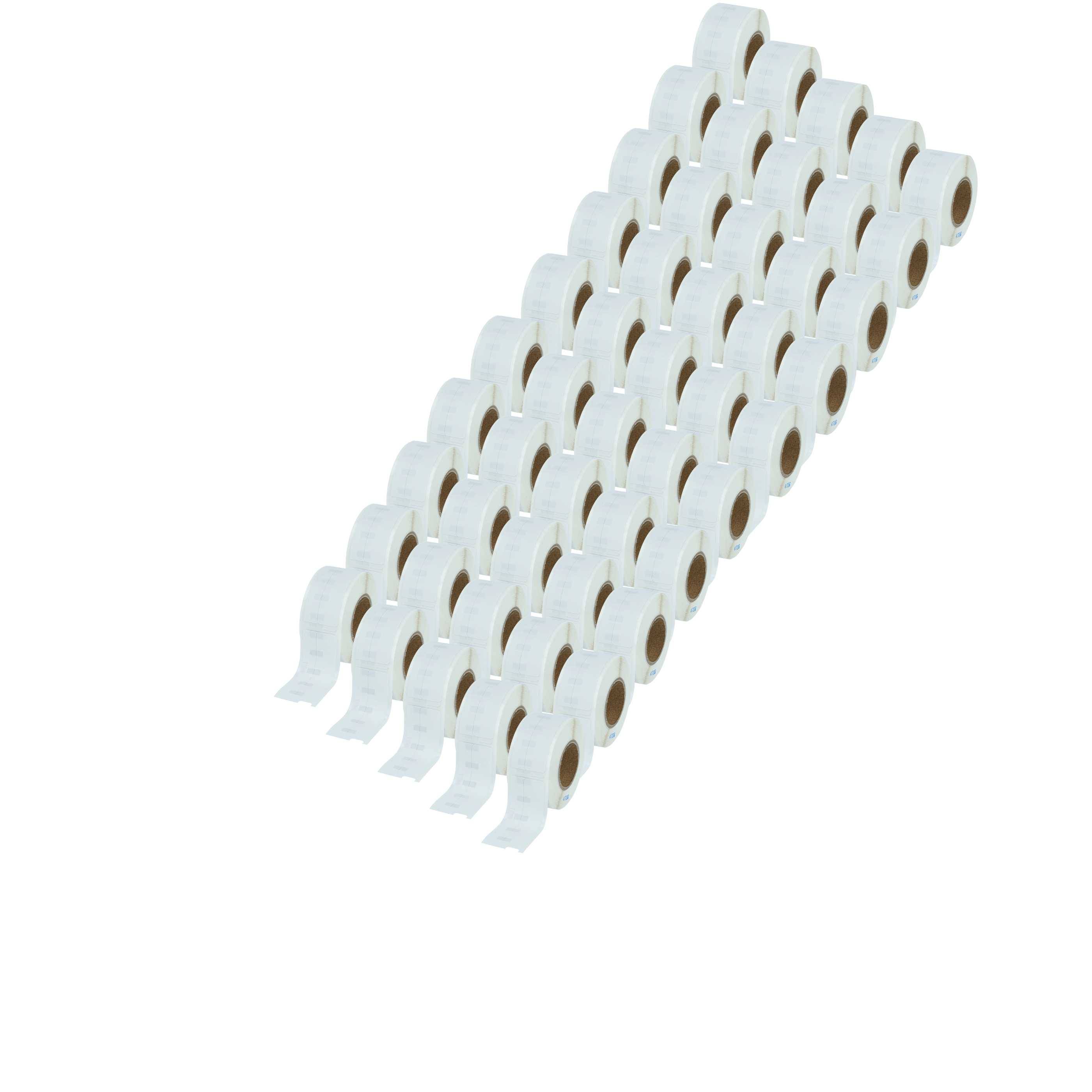 vhbw 50x Etiketten-Rolle 12mm x 50mm (220 Etiketten) kompatibel mit Dymo LabelWriter EL40, EL60, 330 II, LW400 Etiketten-Drucker Weiß