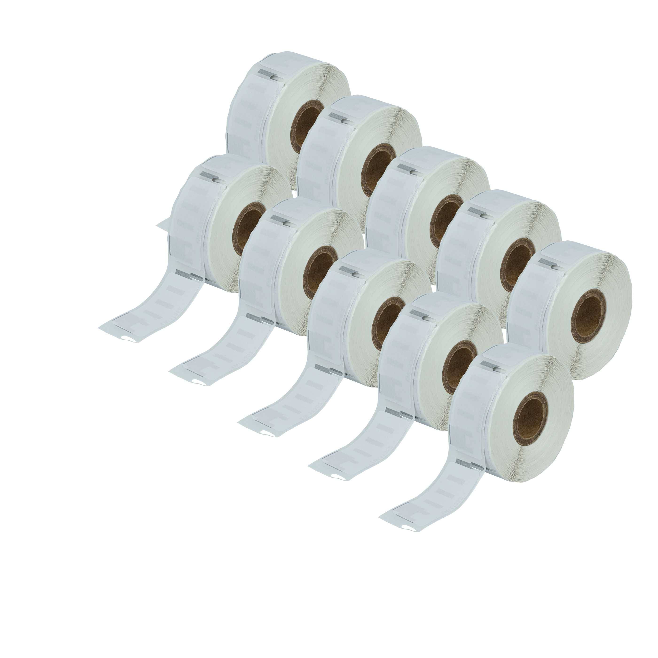 vhbw 10x Etiketten-Rolle 25mm x 54mm (500 Etiketten) kompatibel mit Seiko Smart Label Printer SLP620, SLP650 Etiketten-Drucker Weiß