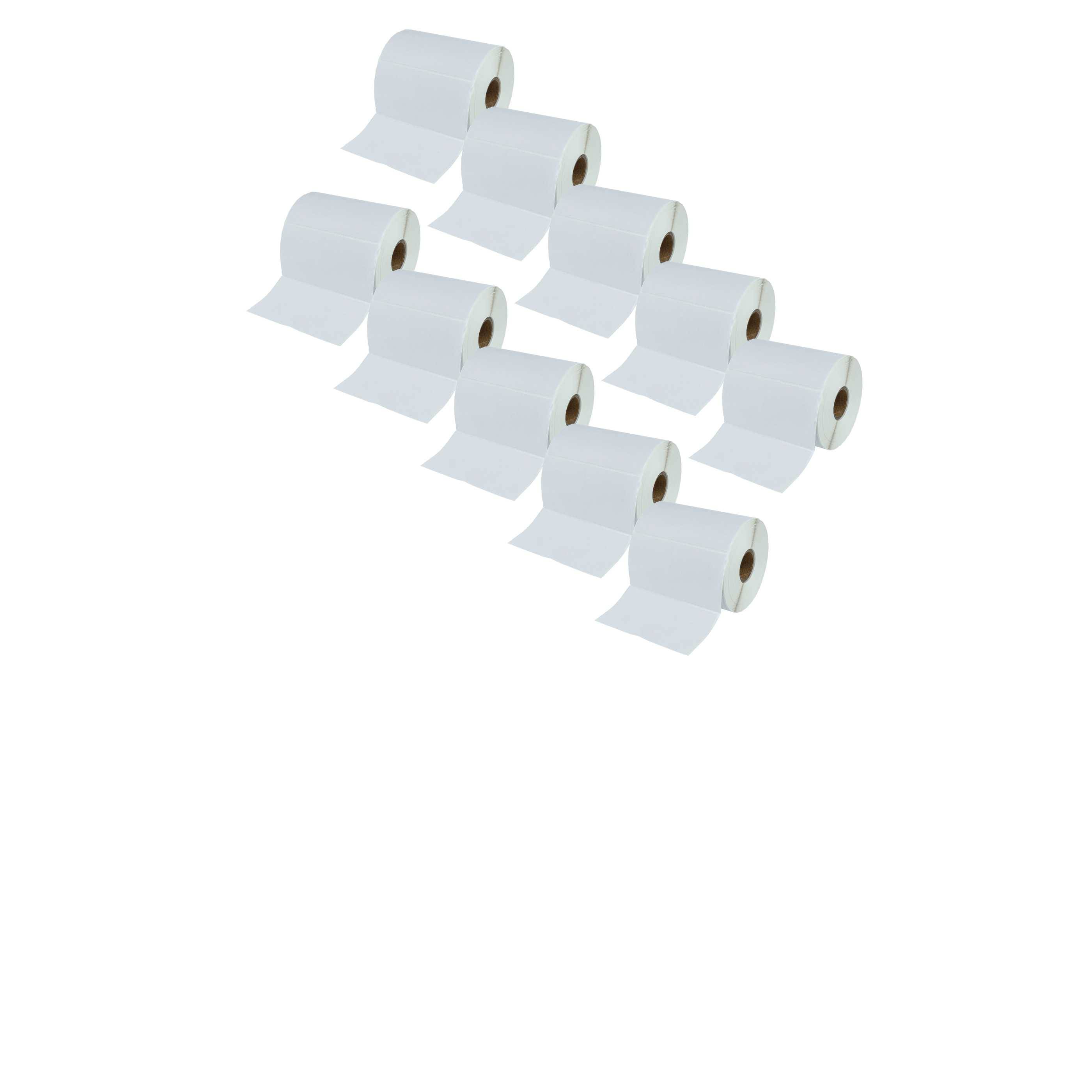 vhbw 10x Rolle 50,8mm x 101,6mm (750 Etiketten) kompatibel mit Zebra TLP2642, TLP2242, LP2844, S4M, LP2642, LP2742 Drucker Weiß