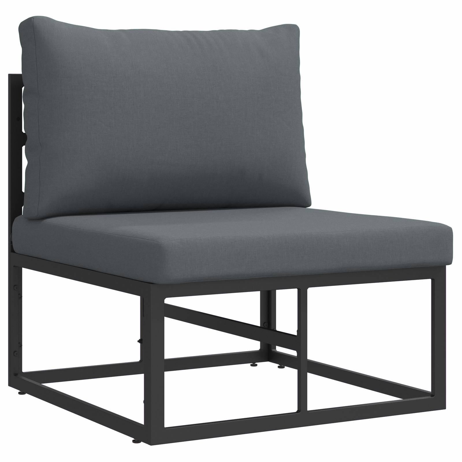 vidaXL Garten-Sofa-Set 4 pcs Schwarz 213 x 143 x 71 cm Aluminium