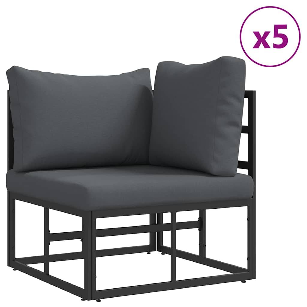 vidaXL Garten-Sofa-Set 7 pcs Schwarz 283 x 143 x 71 cm Aluminium