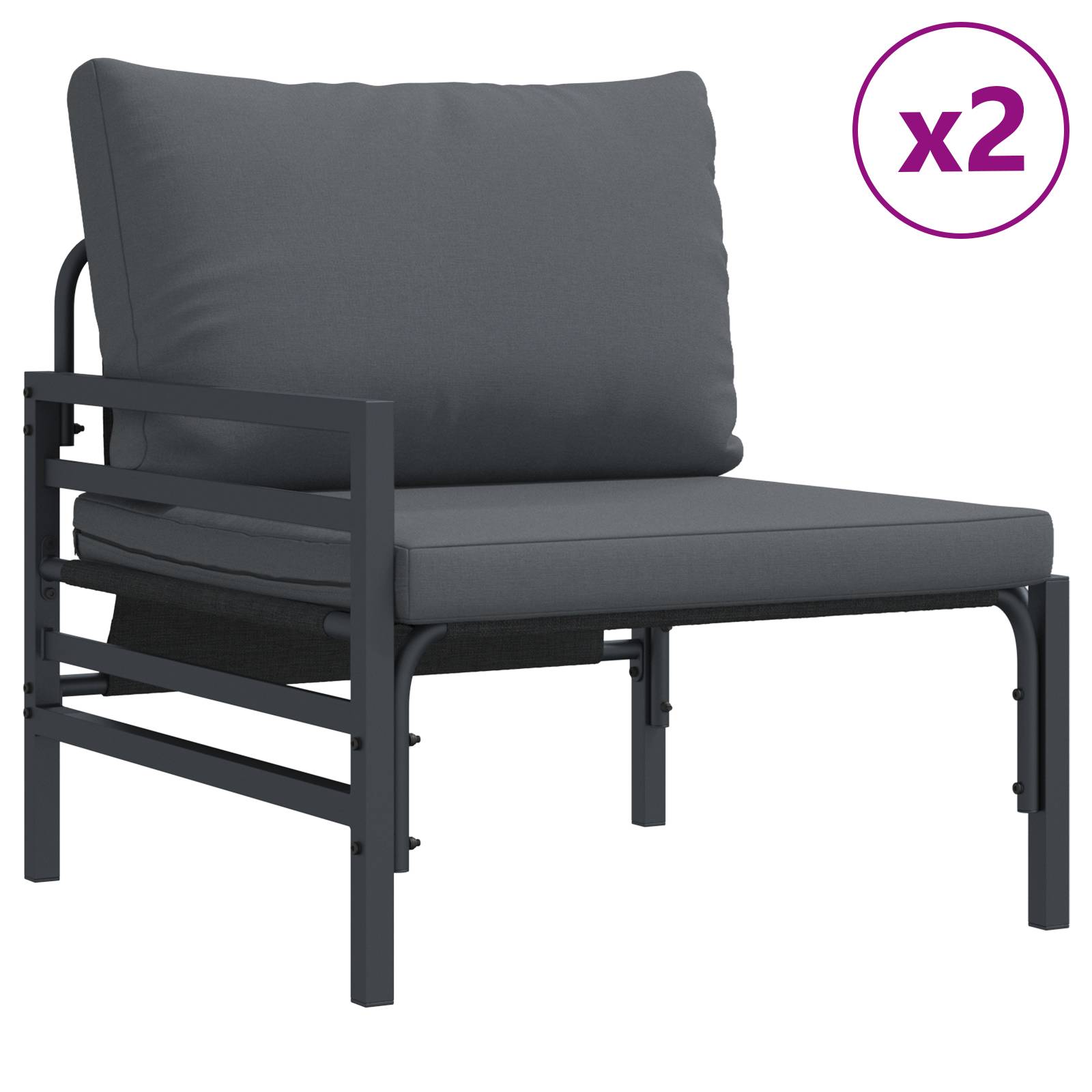 vidaXL Garten-Sofa-Set 13 pcs Anthrazit Stahl