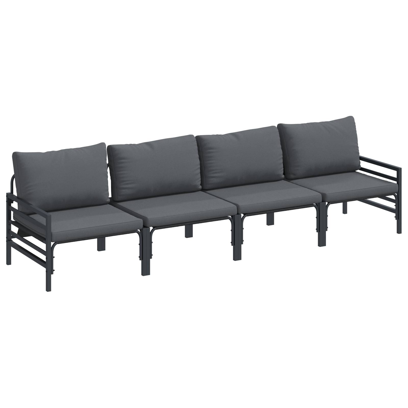 vidaXL Garten-Sofa-Set 4 pcs Anthrazit Stahl