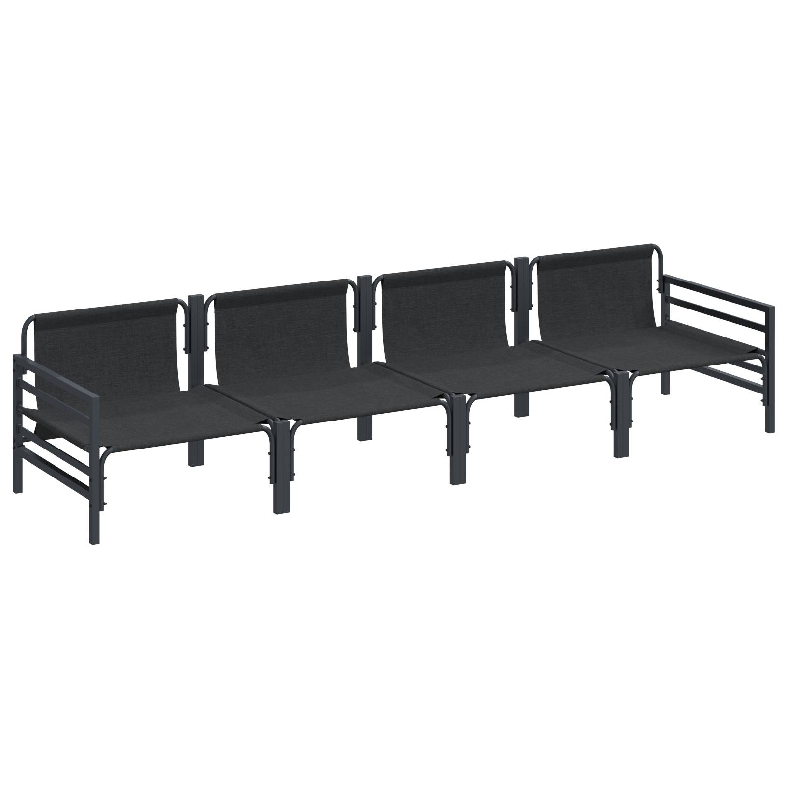 vidaXL Garten-Sofa-Set 4 pcs Anthrazit Stahl
