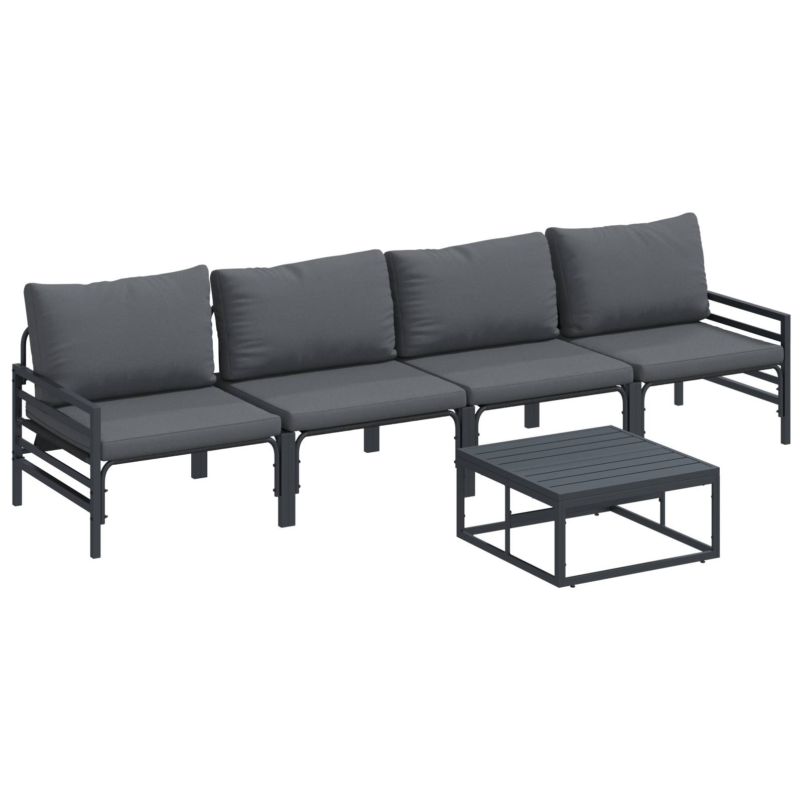 vidaXL Garten-Sofa-Set 5 pcs Anthrazit Stahl