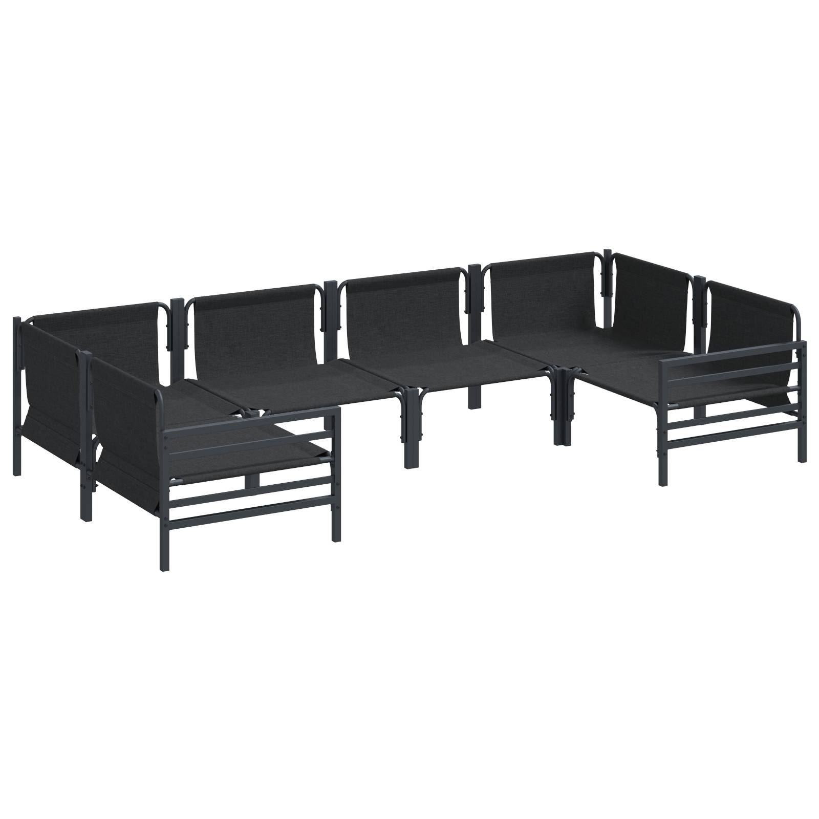 vidaXL Garten-Sofa-Set 6 pcs Anthrazit Stahl