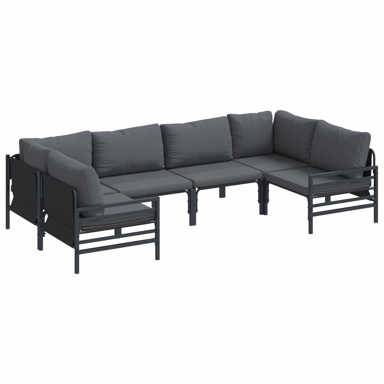 vidaXL Garten-Sofa-Set 6 pcs Anthrazit Stahl
