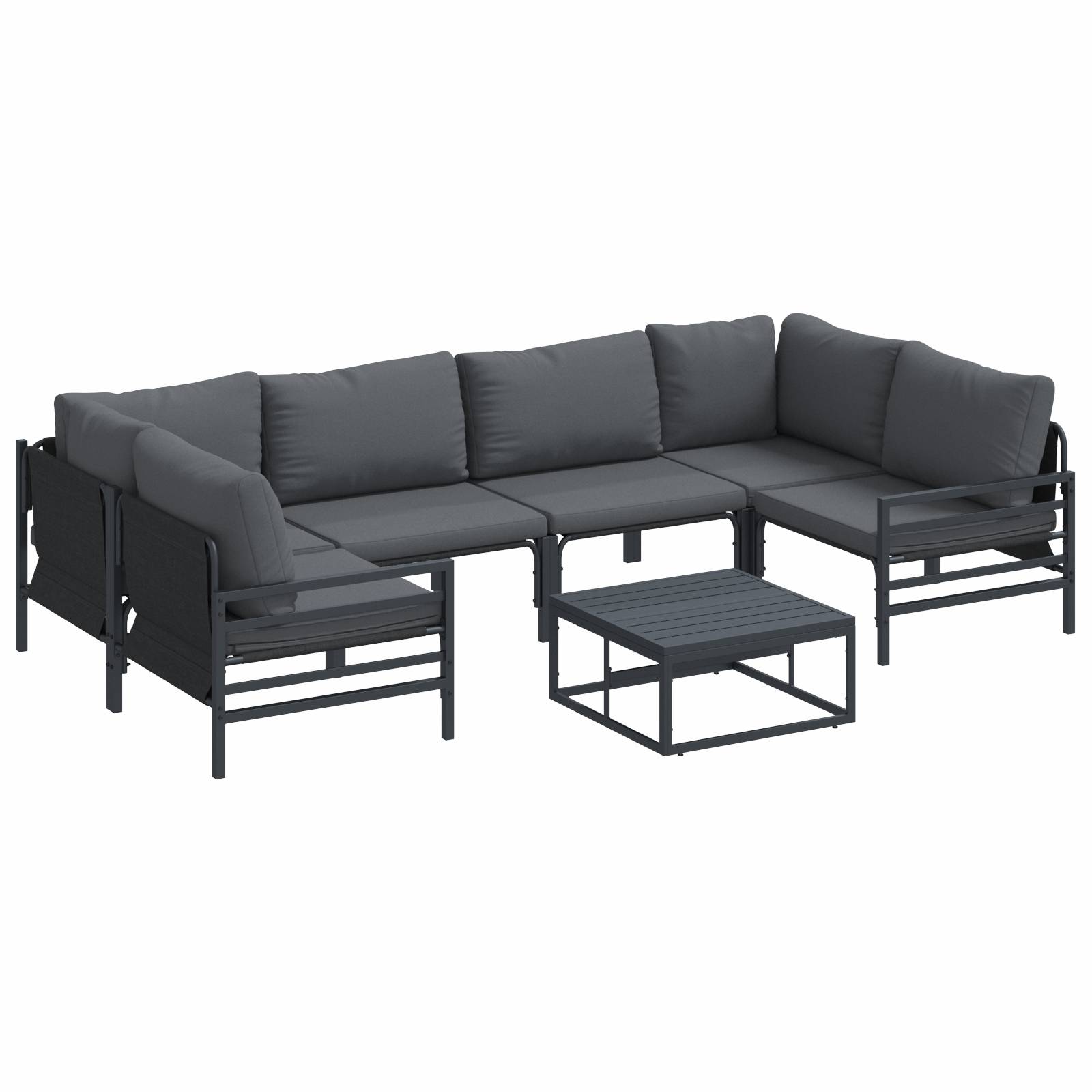 vidaXL Garten-Sofa-Set 7 pcs Anthrazit Stahl