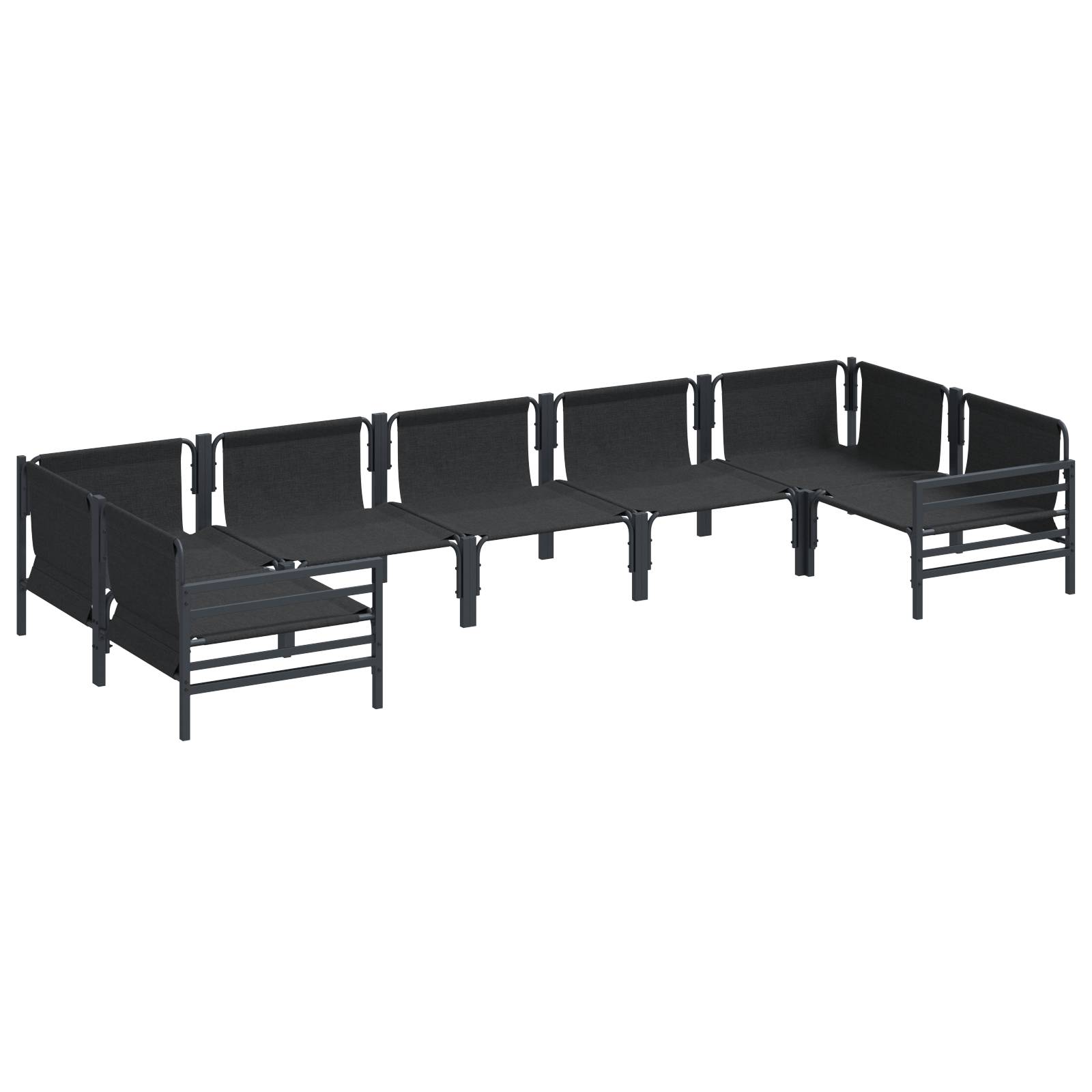 vidaXL Garten-Sofa-Set 7 pcs Anthrazit Stahl