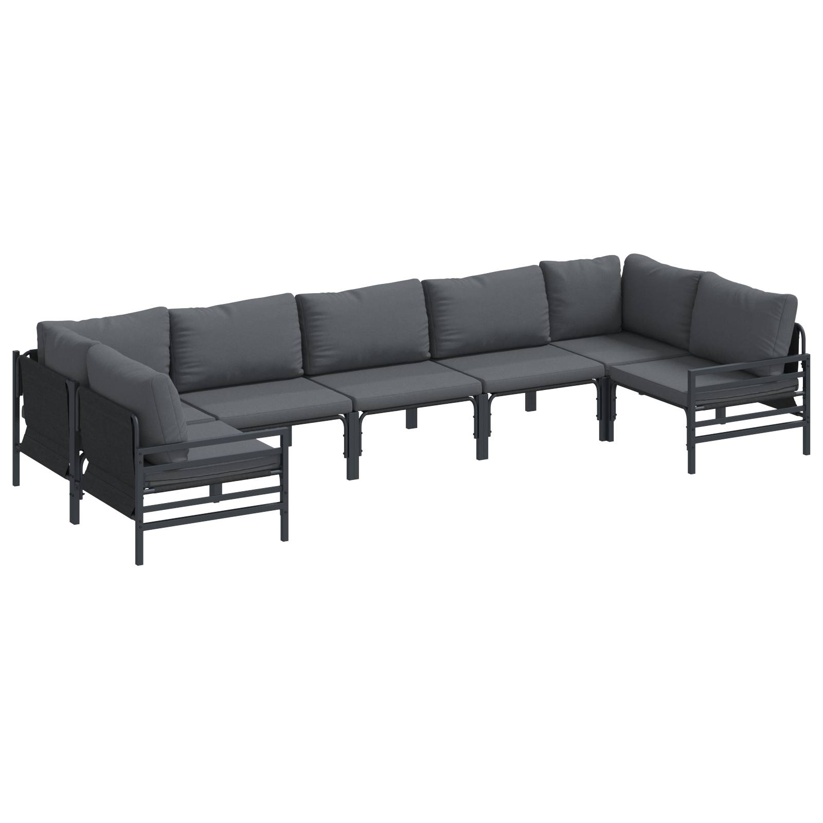 vidaXL Garten-Sofa-Set 7 pcs Anthrazit Stahl