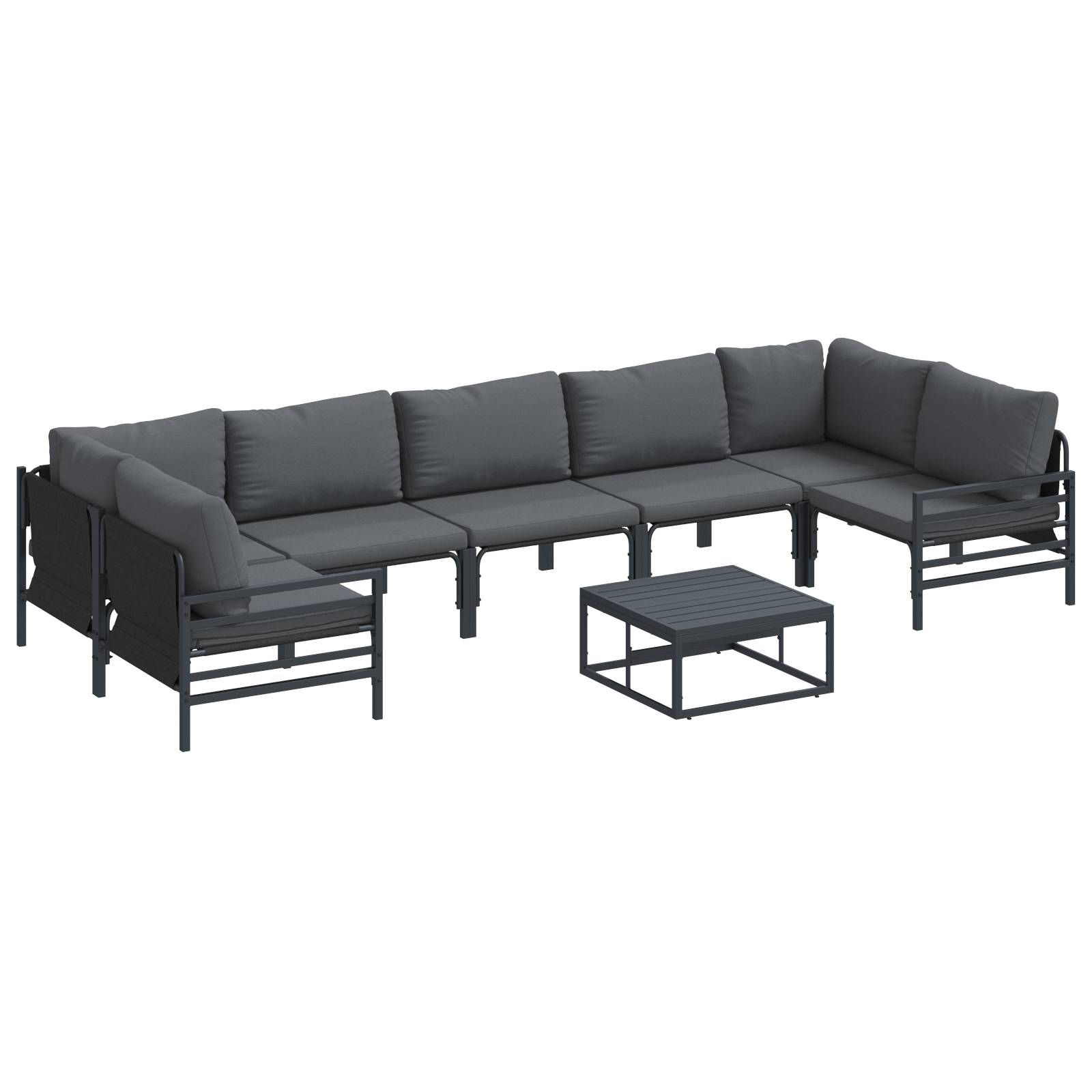 vidaXL Garten-Sofa-Set 8 pcs Anthrazit Stahl