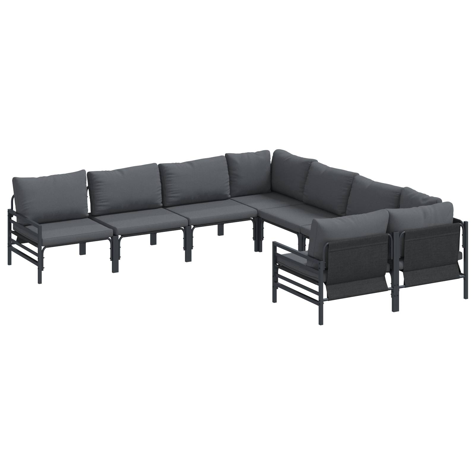 vidaXL Garten-Sofa-Set 8 pcs Anthrazit Stahl