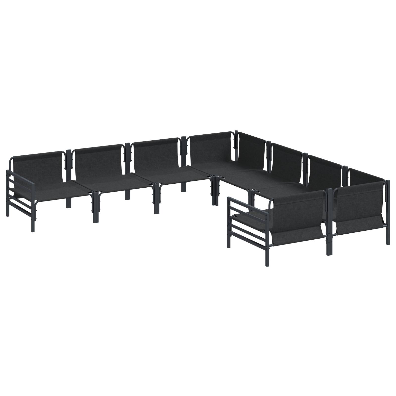 vidaXL Garten-Sofa-Set 8 pcs Anthrazit Stahl