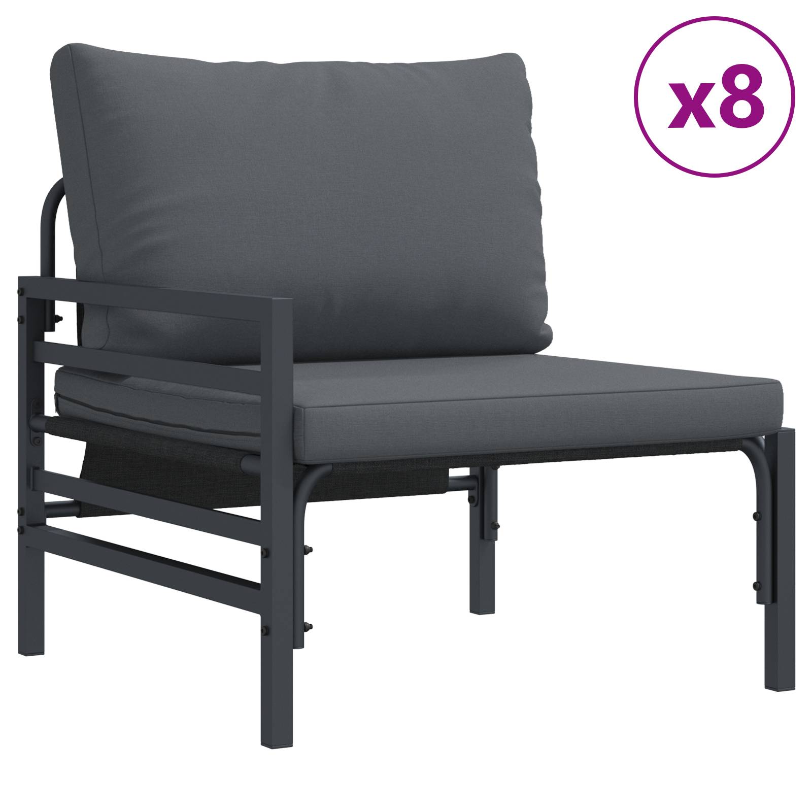 vidaXL Garten-Sofa-Set 12 pcs Anthrazit Stahl