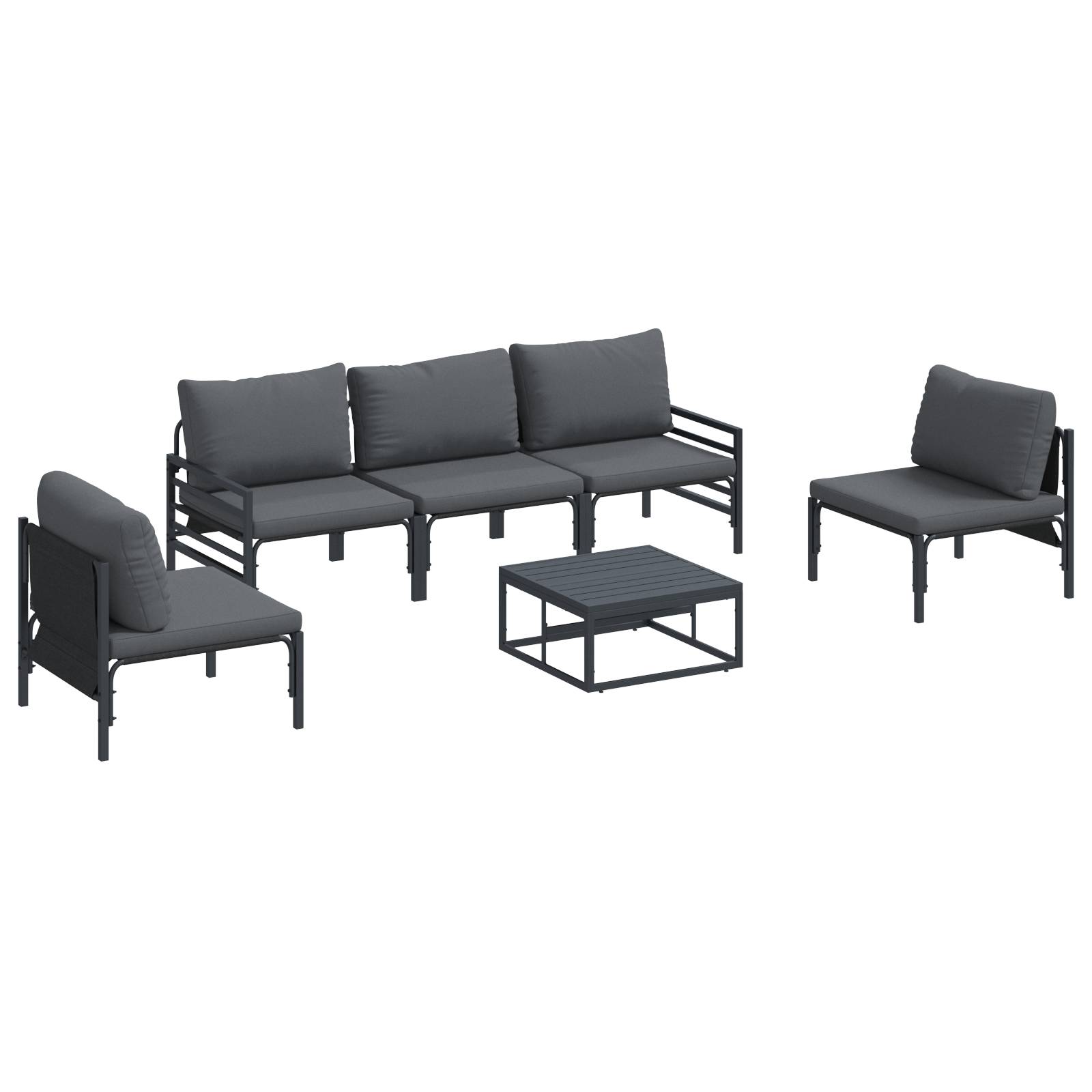 vidaXL Garten-Sofa-Set 6 pcs Anthrazit Stahl