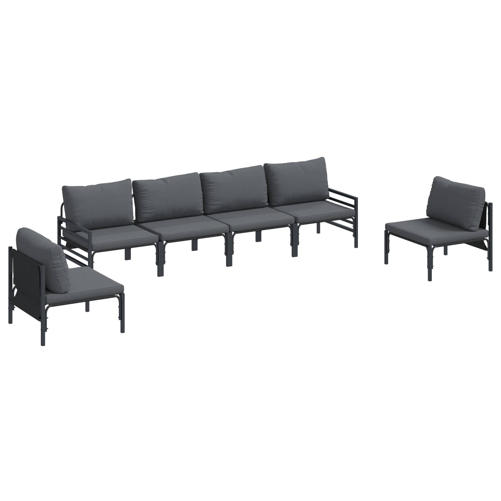 vidaXL Garten-Sofa-Set 6 pcs Anthrazit Stahl