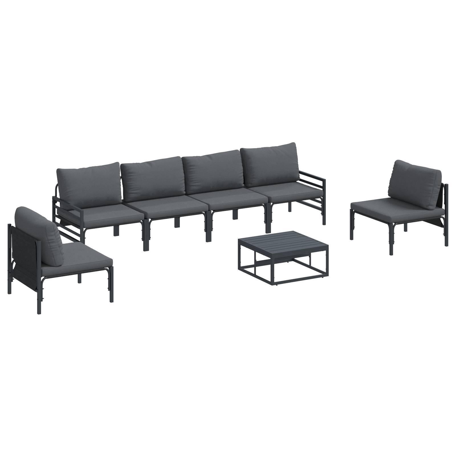 vidaXL Garten-Sofa-Set 7 pcs Anthrazit Stahl
