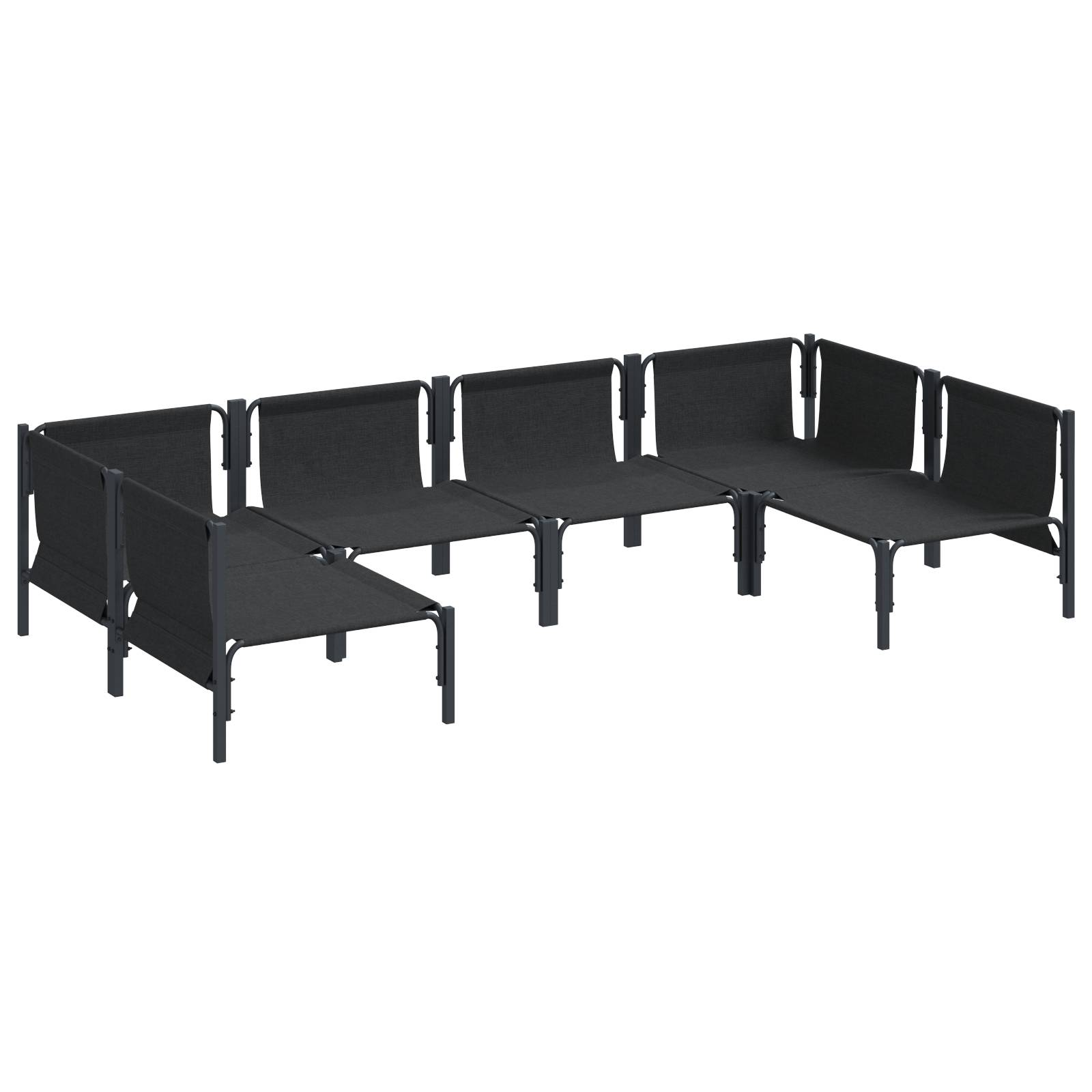 vidaXL Garten-Sofa-Set 6 pcs Anthrazit Stahl