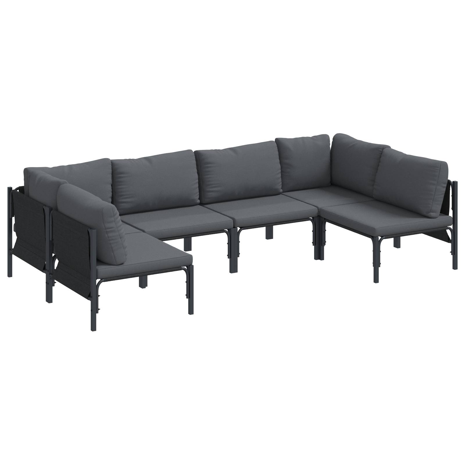 vidaXL Garten-Sofa-Set 6 pcs Anthrazit Stahl